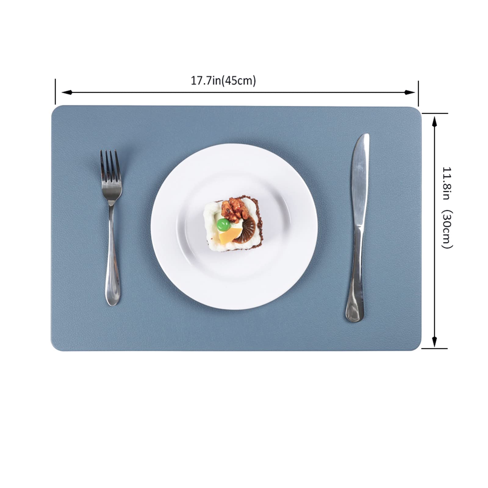 Vinjiasin Blue Placemats Set Of 4 For Dining Table Waterproof Wipeable Leather Placemat Heat Resistant Durable Kitchen Table Mat