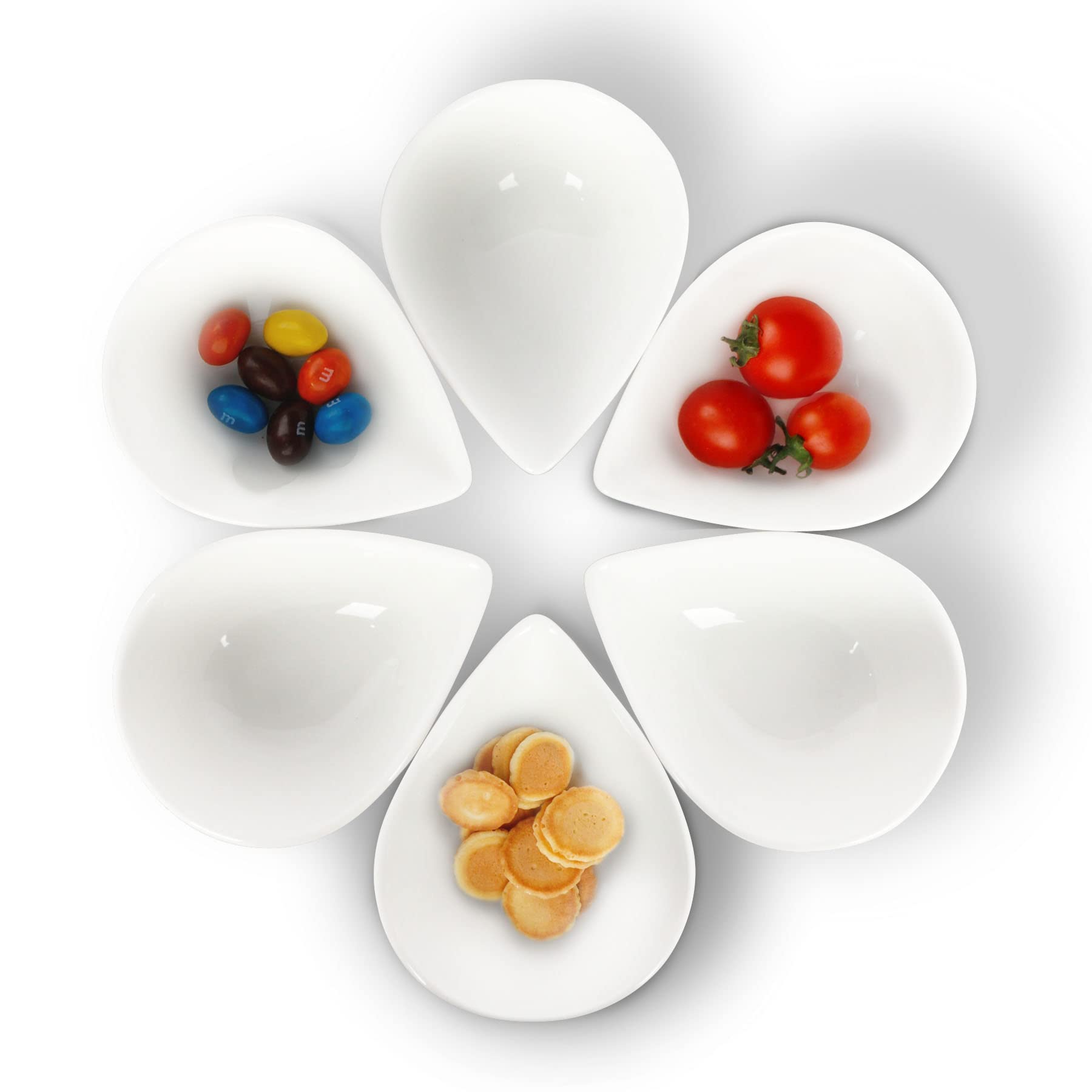 Keponbee Ceramic Dip/Dipping Bowls Set Small White Porcelain Soy Sauce Dish/Bowls Set of 6 - Good for Dessert, Cereal,Ketchup, S