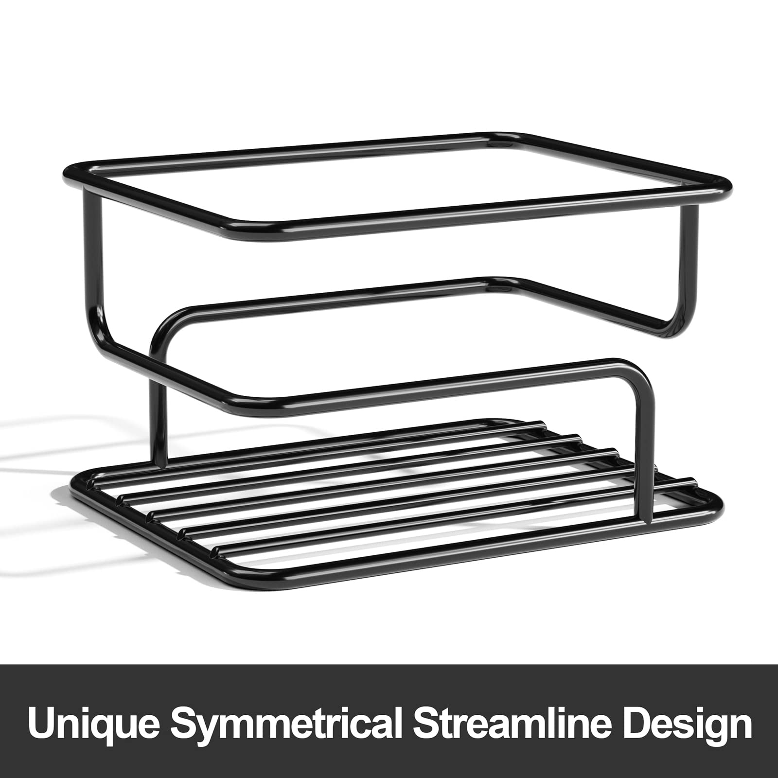 Sriwatana Shower Caddy Hanging Over Head, Bathroom Shower Organizer Shower Rack Holder With Hooks For Razors - Black