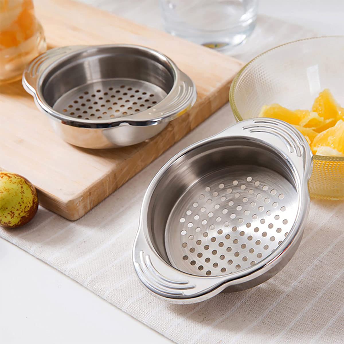 Dadamong 3-Pack Tuna Can Strainer, Stainless Steel Sieve Tuna Strainer Press Can Oil Squeezer Canning Colander For Regular-Size