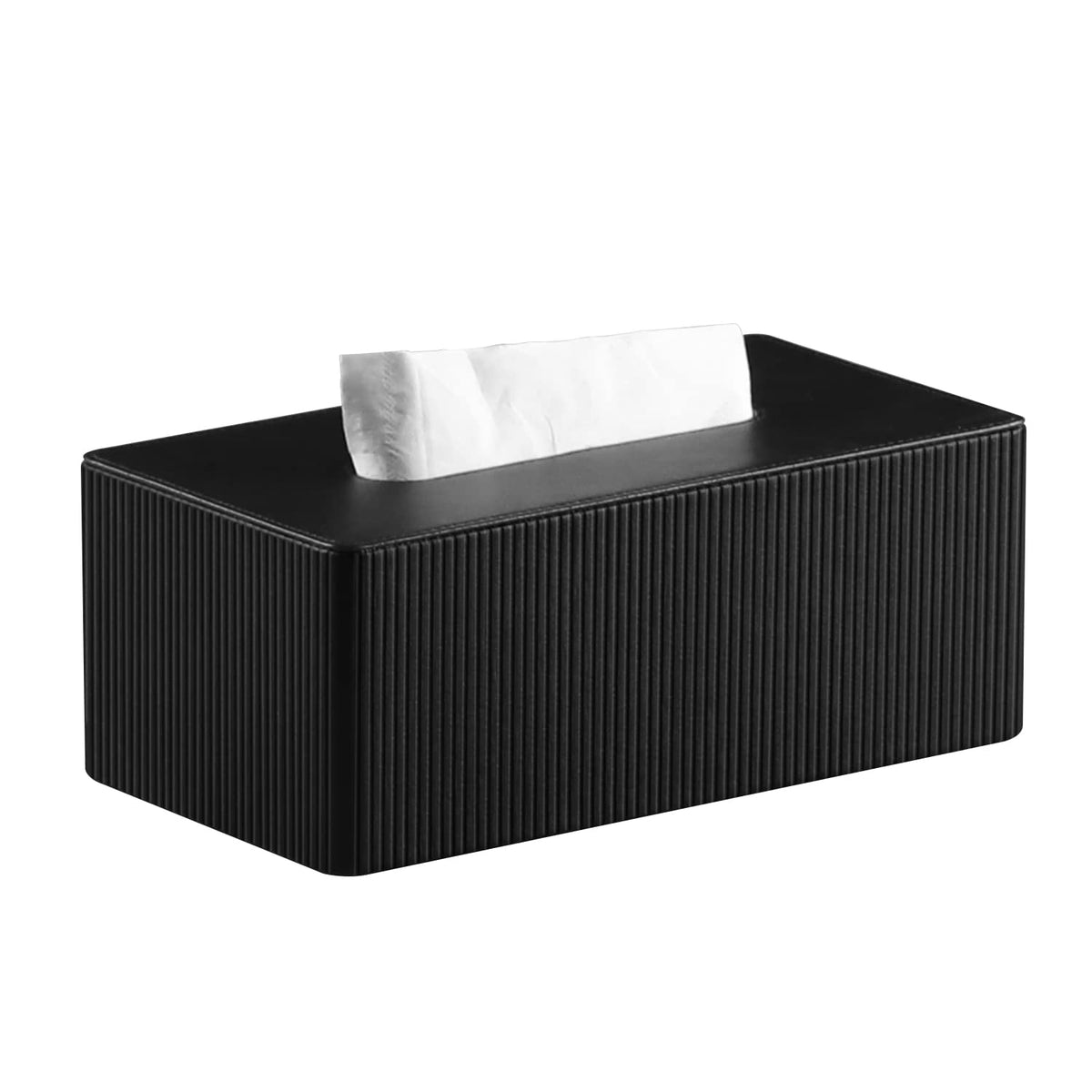 Cretkhp Pu Leather Tissue Box Cover With Magnetic Closure, Modern Rectangular Tissue Box Holder Decorative Organizer For Bathroo