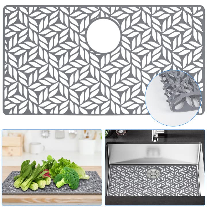 Qkvcx Silicone Sink Protectors For Kitchen Sink 28.25''X15.25'' Sink Protectors For Bottom Of Farmhouse Stainless Steel Porcelai