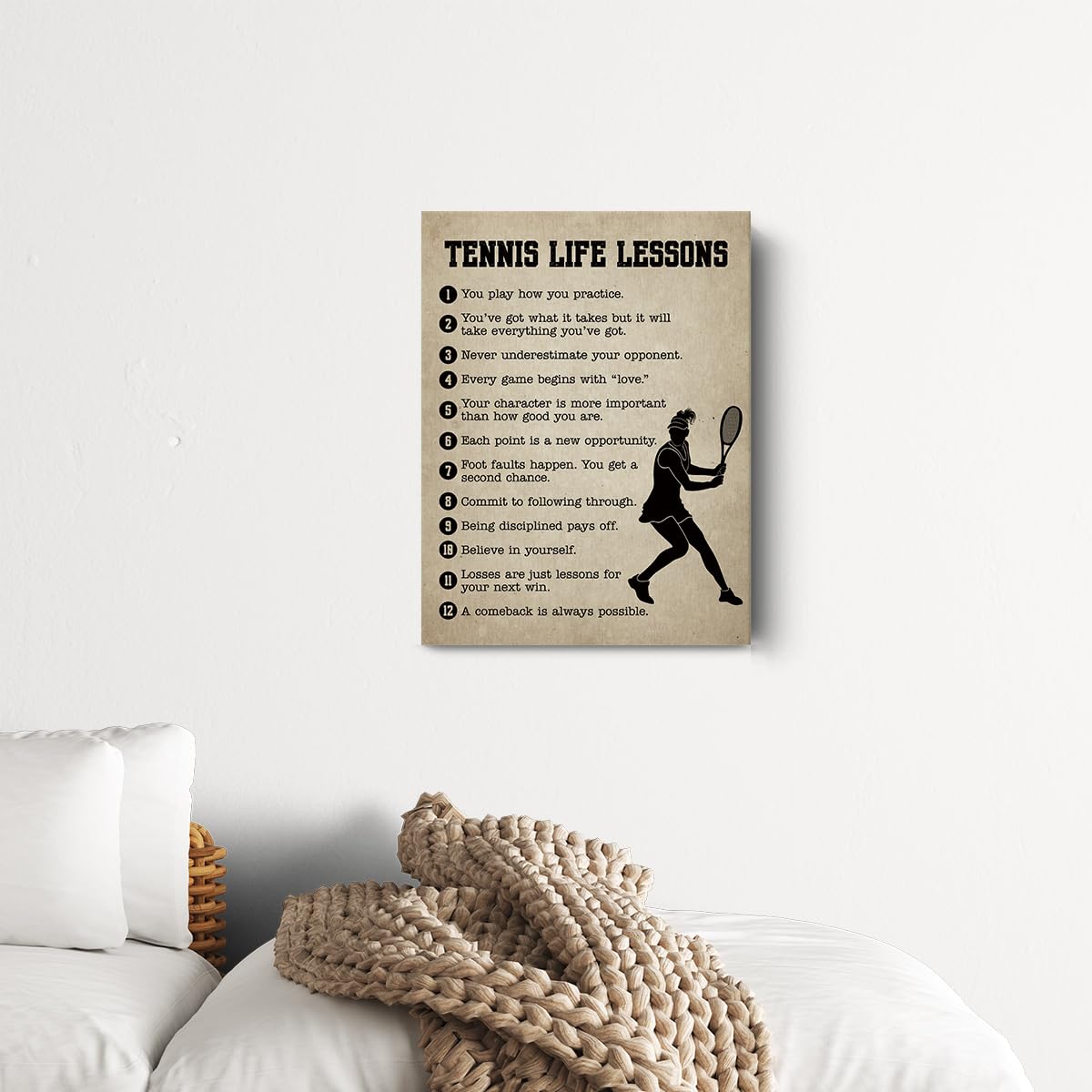 Tennis Gifts Inspirational Wall Decor Canvas Wall Art Artwork Sports Framed Art Paintings Tennis Posters For Tennis Player Athle