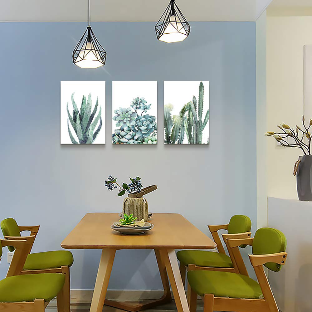 Canvas Wall Art For Living Room Bathroom Wall Decor For Bedroom Kitchen Artwork Canvas Prints Green Plant Flowers Painting 12'' X 16'' 3 Pieces Modern Framed Office Home Decorations Family Picture