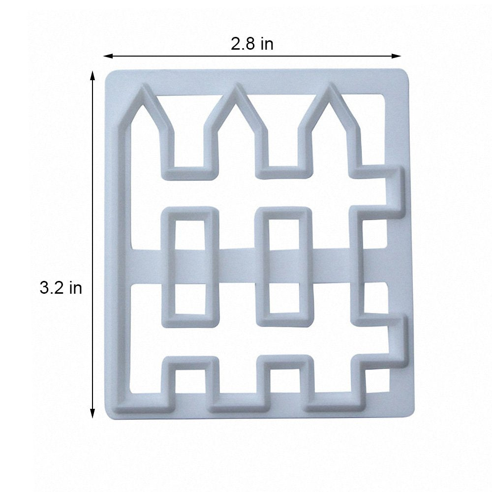 Moldfun 2Pcs Wood Fence Cookie Cutter Plastic Mold For Fondant, Gum Paste, Polymer Clay, Cake Border Decorating