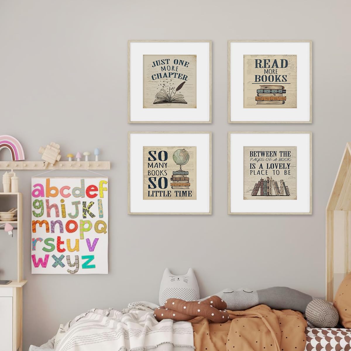 Plkmn Reading Posters For Library 10X10,Book Club Decorations,Library Decor,Book Lovers Gifts,Retro Vintage Wall Art For Reading