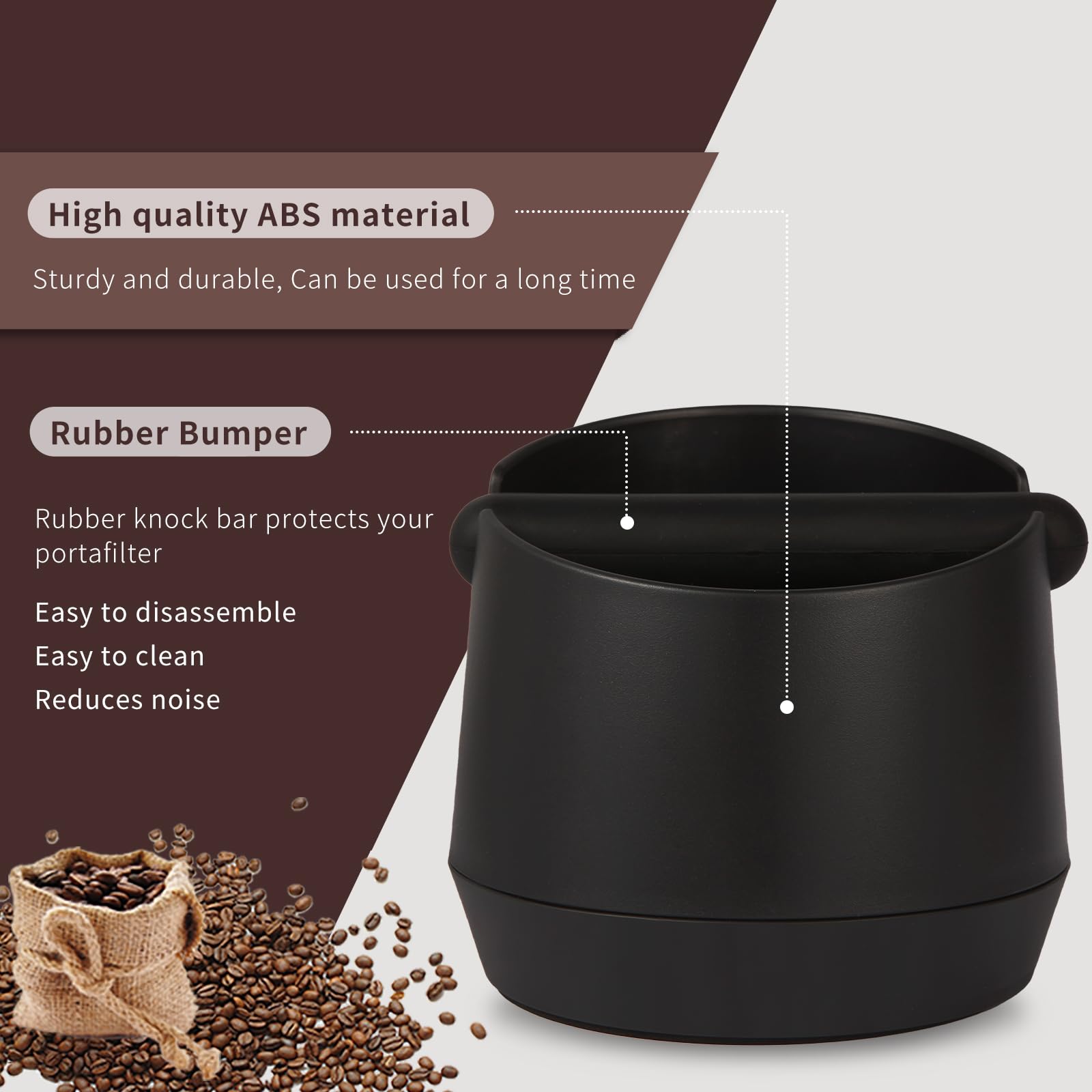 Iaosen Knock Box 6 Inch Espresso Knock Box Shock-Absorbent Knock Box Espresso With Removable Knock Bar And Non-Slip Base Espress