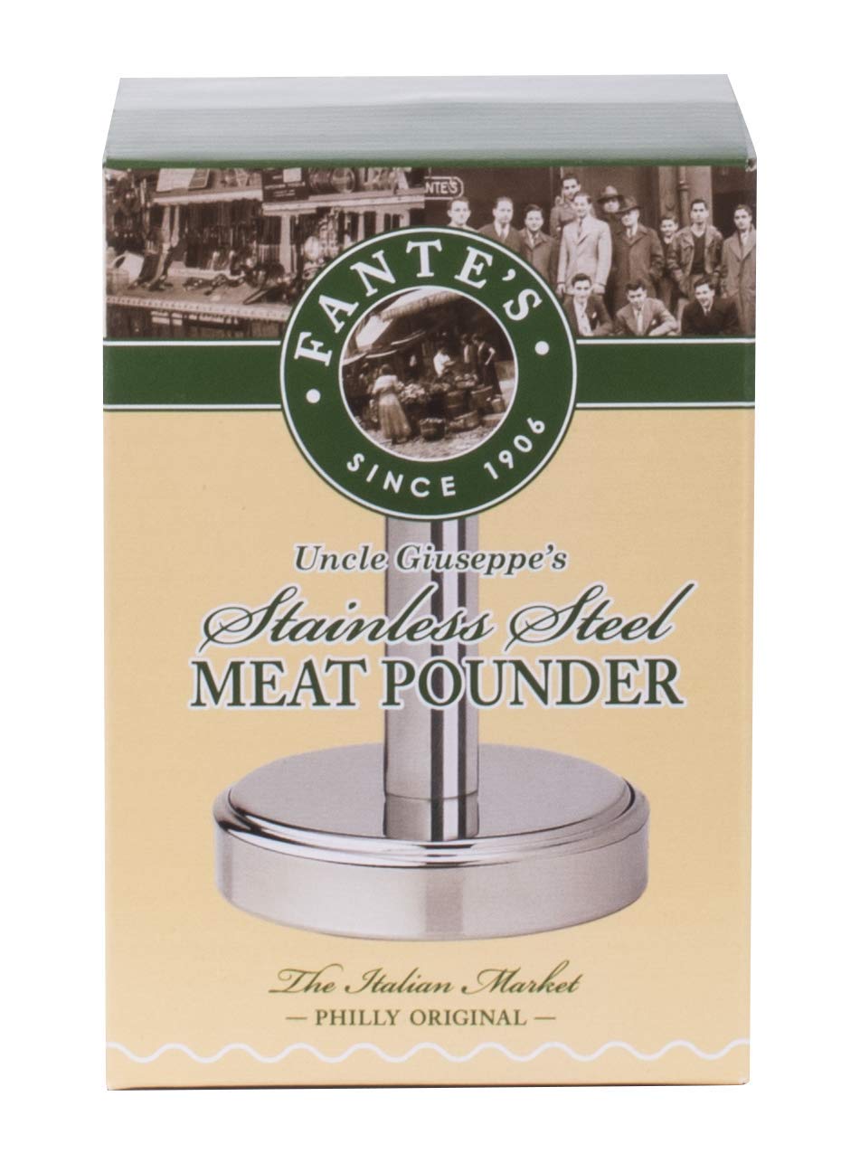 Fantes Meat Pounder, Stainless Steel, 5-Inches Tall With 3.25-Inch Pounding Surface, The Italian Market Original Since 1906, 1 E