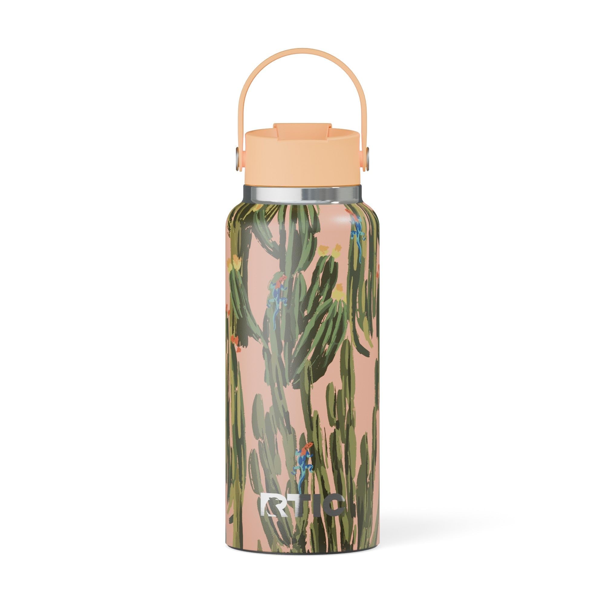 RTIC 32 oz Ceramic Lined Insulated Outback Bottle, Leak Resistant, Desert Cactus