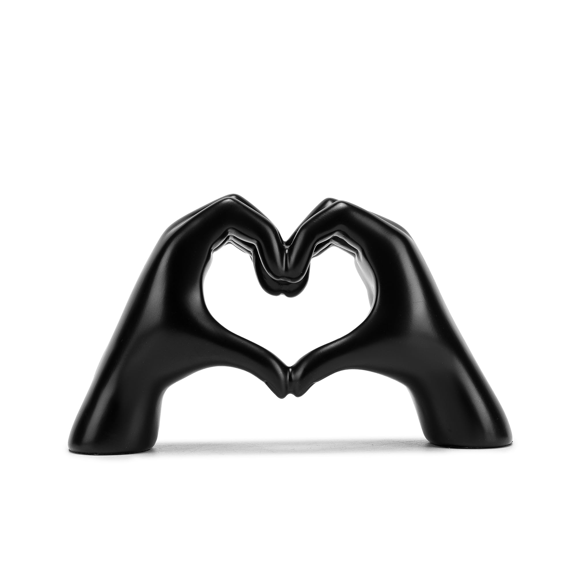 FANTESTICRYAN Medium Heart Hands Statues Black Hand Love Sculpture Decorative Home Decor Ornaments for Living Room, Wedding, Bed