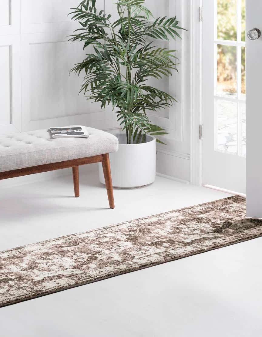 Unique Loom Sofia Collection Area Rug - Salle Garnier (2 x 3 11 Runner, Light Brown/ Brown)