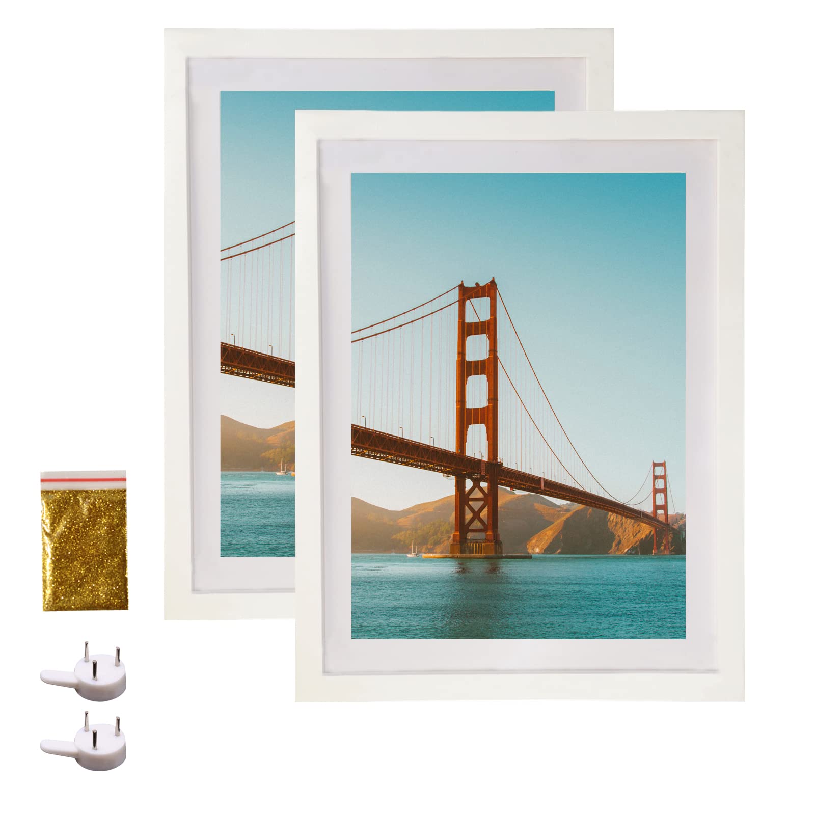 10x14 Wood Picture Frame Diamond Painting Frames Display 10x14in / 25x35cm Without Mat or 8x12in / 20x30cm with Mat 10x14 Frame 