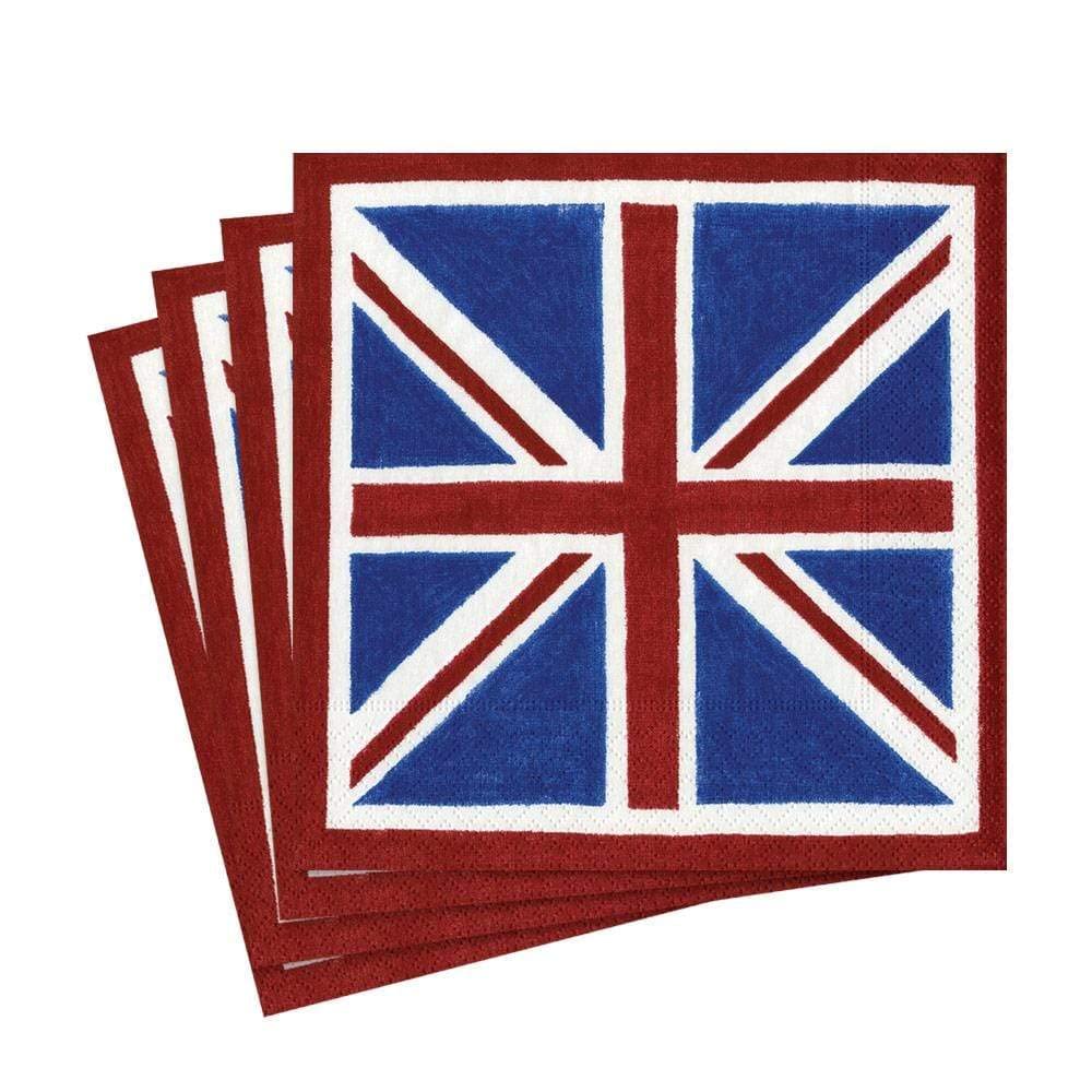 Entertaining With Caspari Union Jack Paper Luncheon Napkins, Pack Of 20, Blue (10510L)