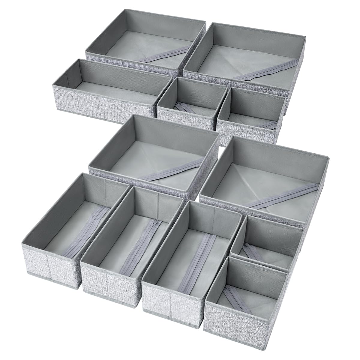 DIMJ Drawer Organizers Cloths, Closet Underwear Organizer, 12 Packs Foldable Closet Organizers, Sock Drawer Organizer, Fabric Dr