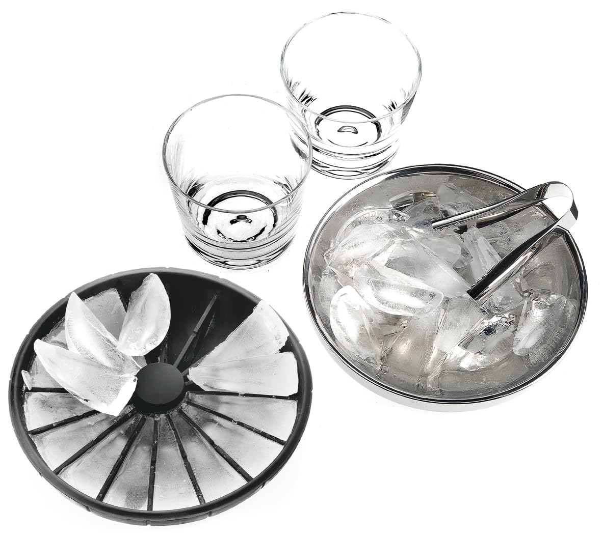Eva Solo | Ice Cube Cooler With Tongs | Metal Ice Cube Tray | Danish Design, Functionality & Quality | Black