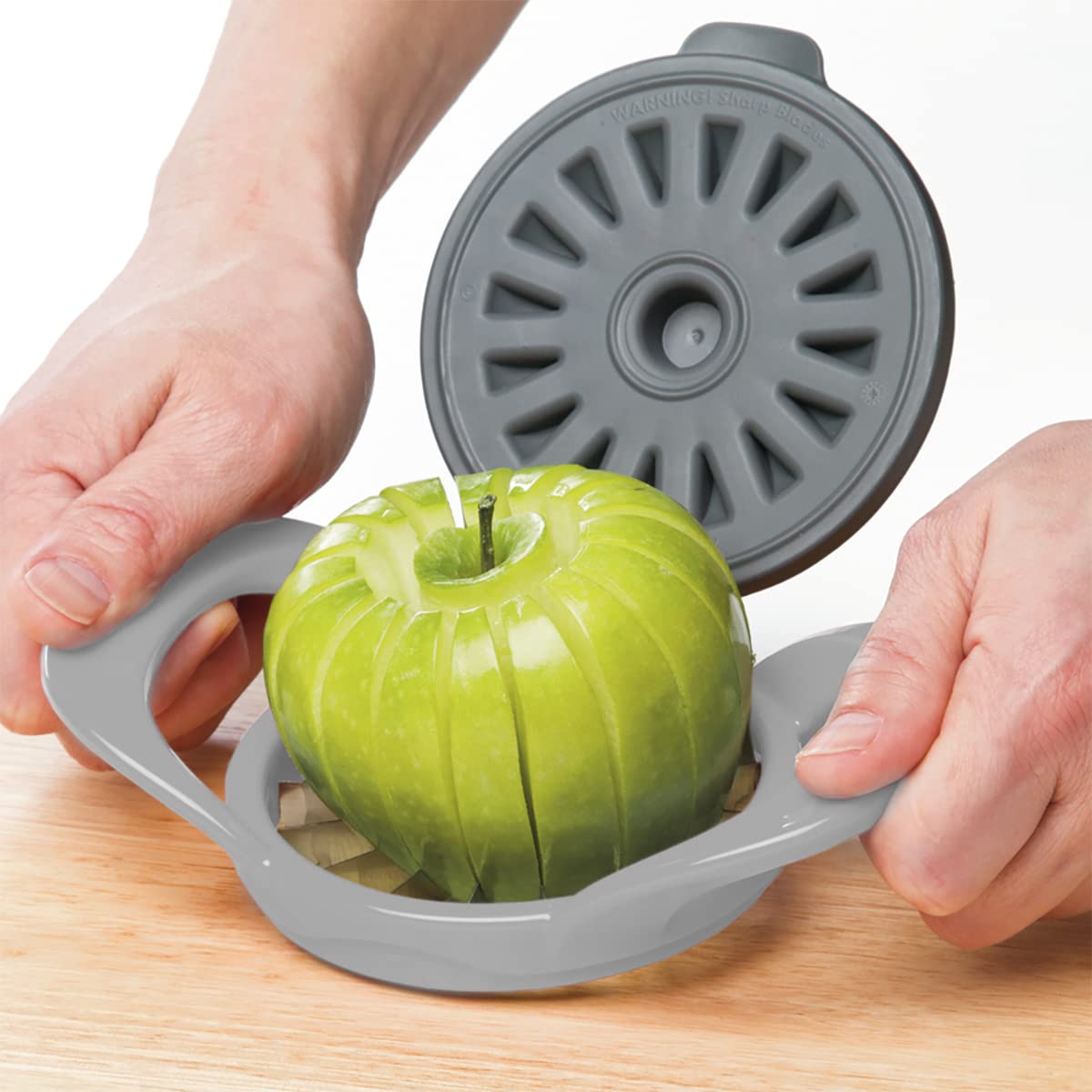 Prepworks By Progressive Dishwasher Safe 16-Slice Thin Apple Slicer And Corer With Attached Safety Cover