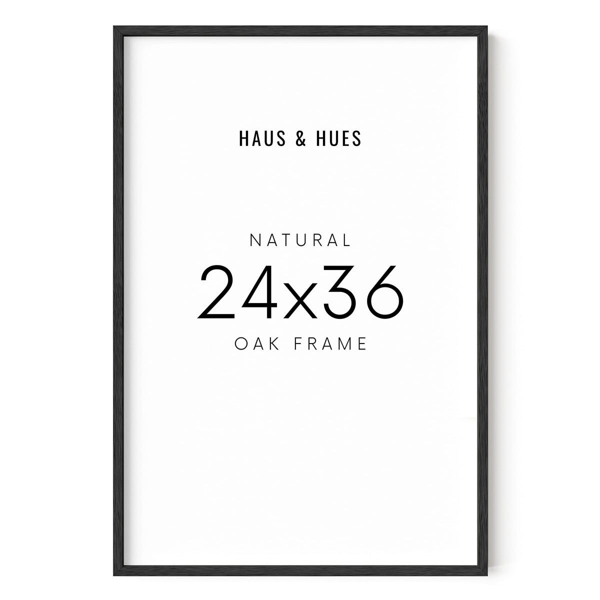 Haus And Hues 24X36 Black Oak Wood Frames Set Of 1 - 24X36 Picture Frames For Wall, 24X36 Black Picture Frame, Poster Frame 24X3