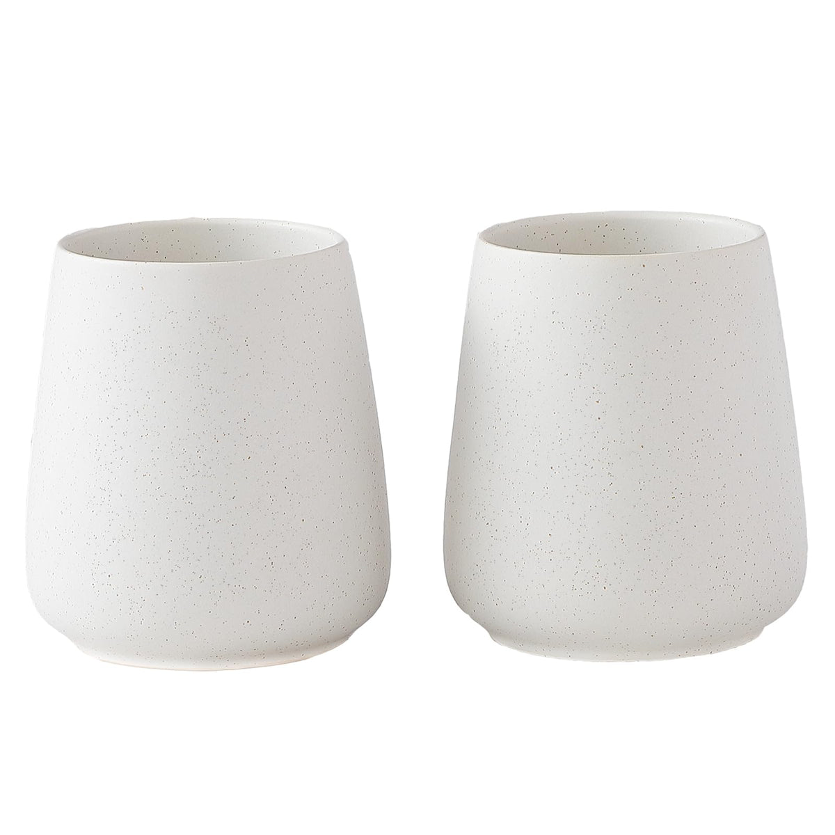 Speckled White Toothbrush Holder Set - 2Pcs Bathroom Ceramic Tooth Brushing Holders, Toothbrush Cup, Toothpaste Organizer For Co