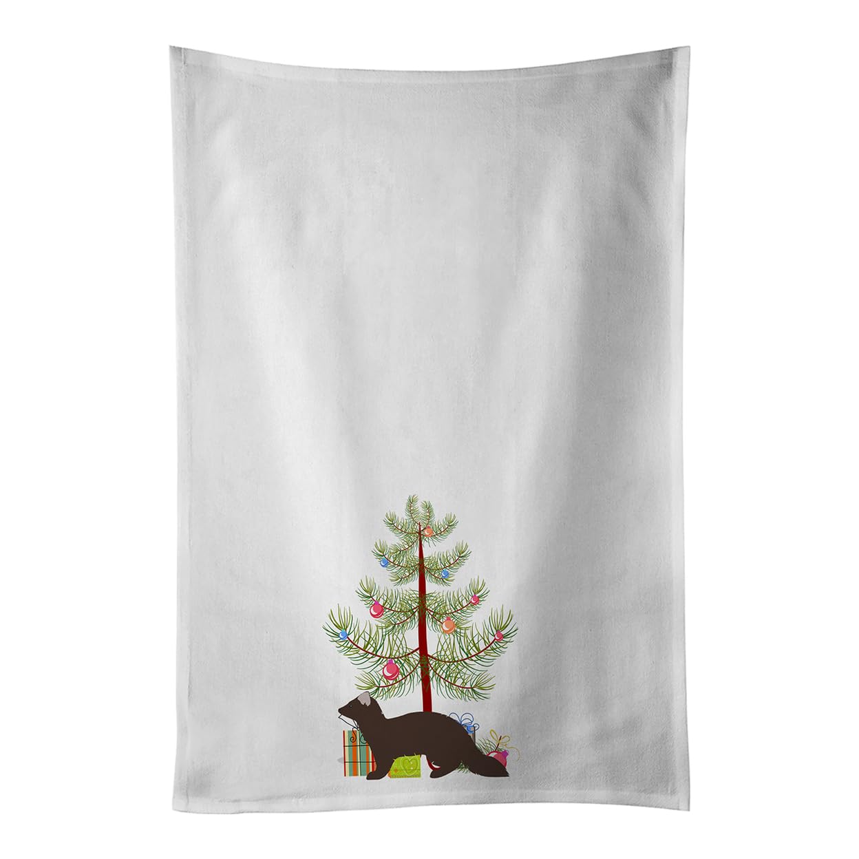 Sable Marten Christmas White Kitchen Towel Set of 2