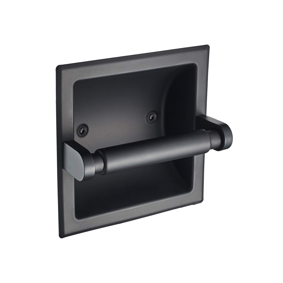Junsun Recessed Toilet Paper Holder Matte Black Stainless Steel Toilet Paper Roll Holder Tissue Holder Modern Tissue Roll Dispen