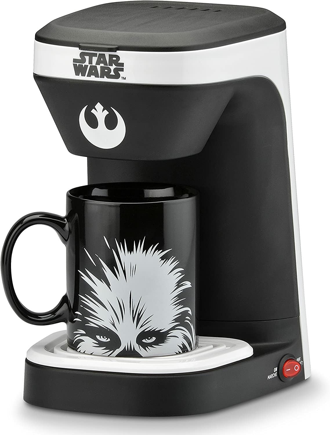 STAR WARS Chewbacca 1-Cup Coffee Maker from Select Brands - Convenient Drip Brew Machine - Comes with 12-Ounce Chewy Mug - Uses 