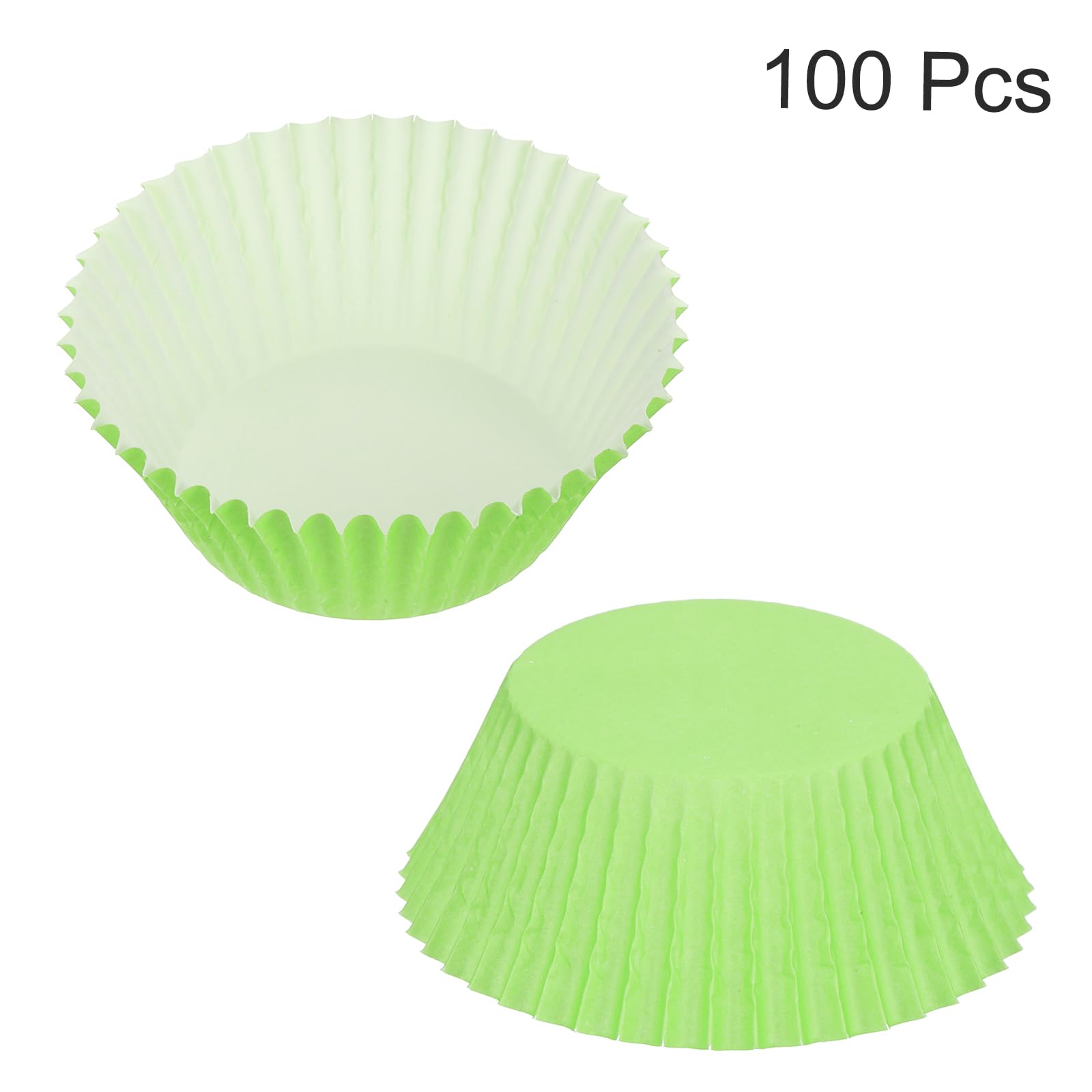 Uxcell 100 Pcs Cupcake Liners, Muffins Paper Baking Cups Wrappers Standard Greaseproof For Baking Cupcake Wrapper, Light Green