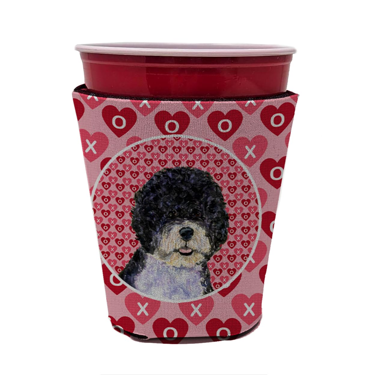 Portuguese Water Dog  Red Solo Cup Beverage Insulator Hugger