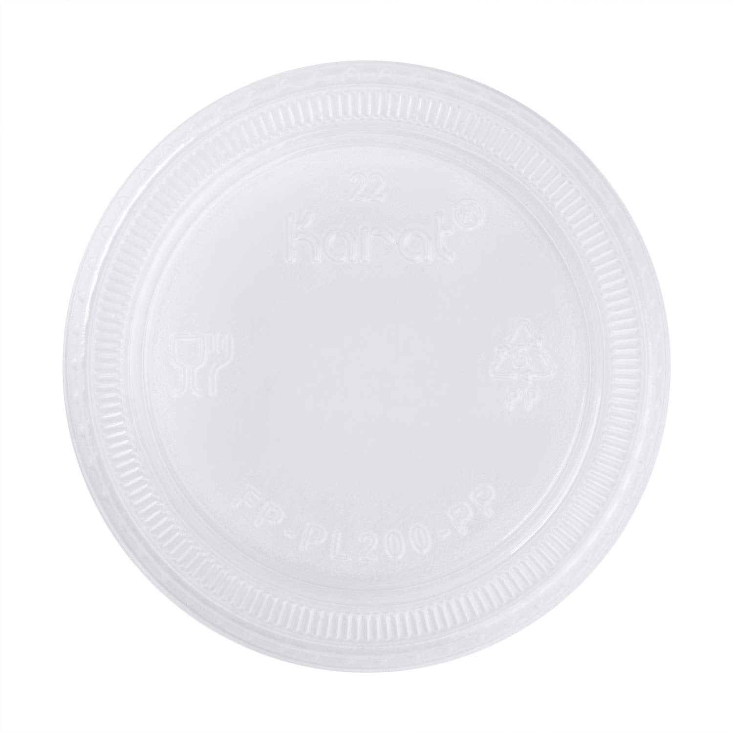 Karat FP-PL200-PP 1.50 oz. & 2 oz. PP Portion Cup Lids (Case of 2500)