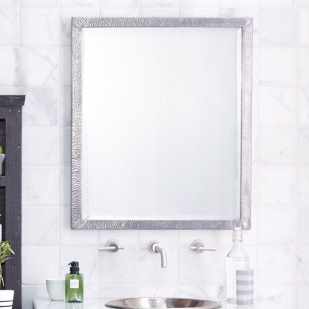 Native Trails MR527 Divinity Rectangular Wall Mirror  Large  Hammered Aluminum