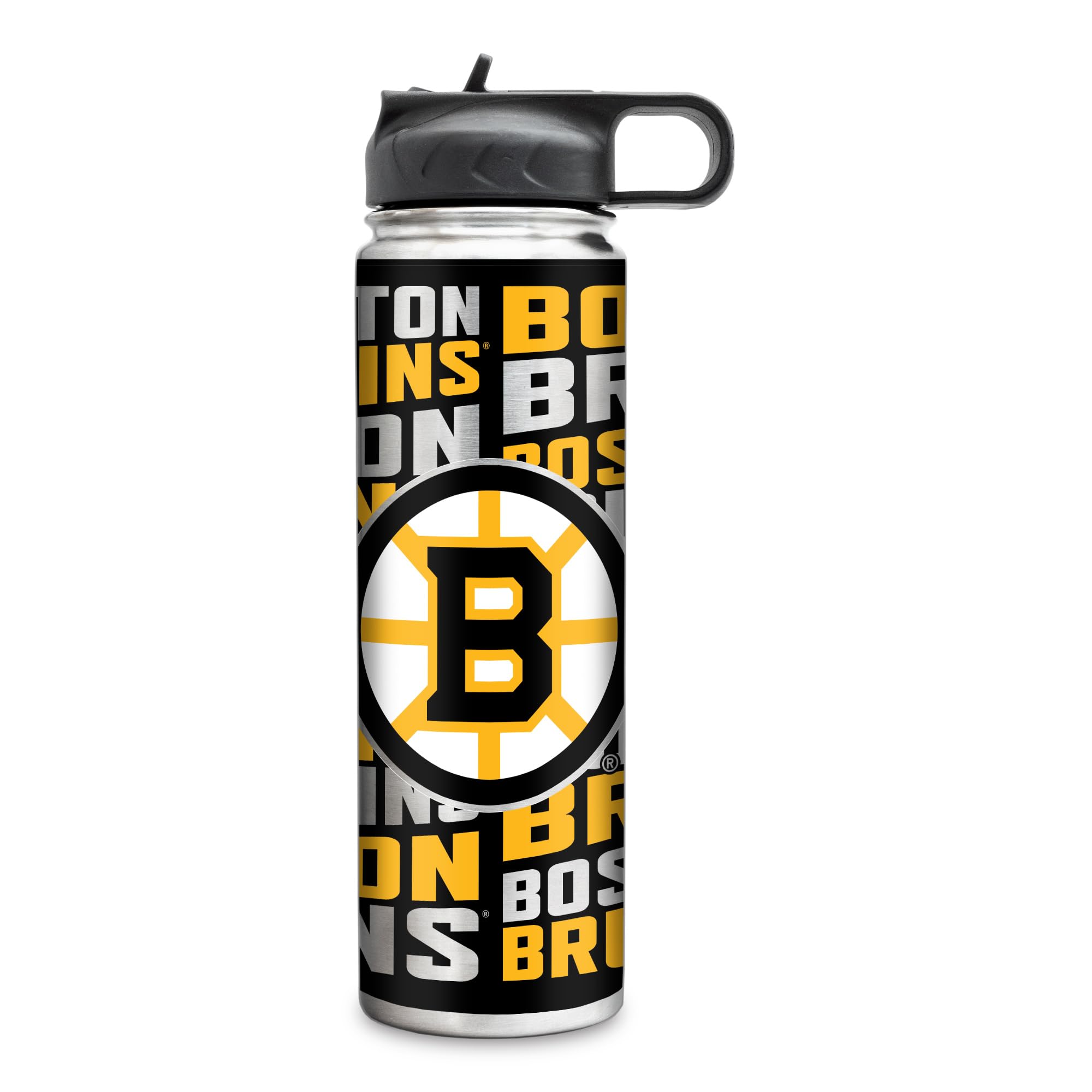 Rico Industries NHL Hockey Boston Bruins Standard 22oz Stainless Steel Tumbler with Lid