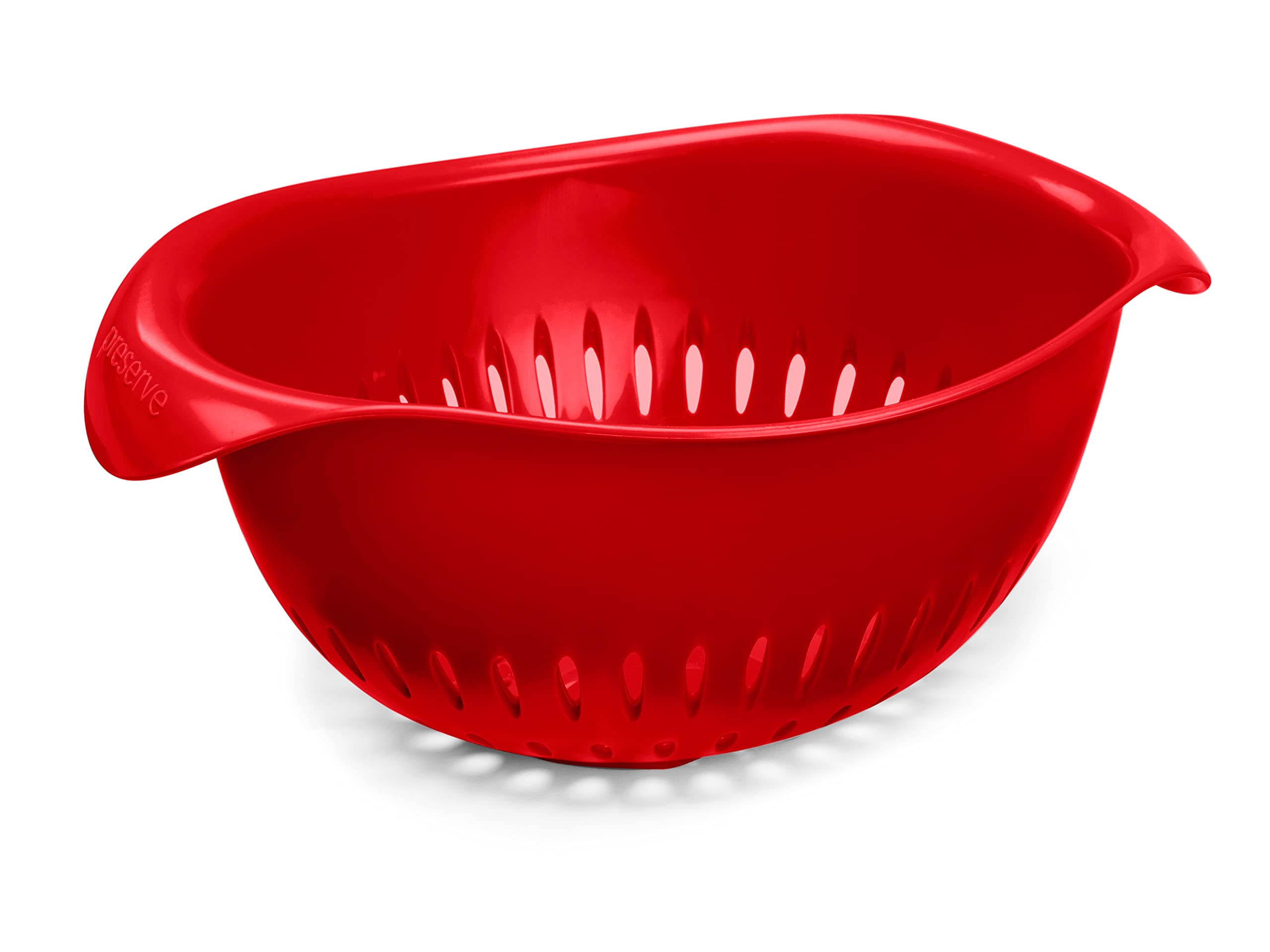 Preserve Small Colander, Made From Recycled Plastic, 1.5 Quart Capacity, Red