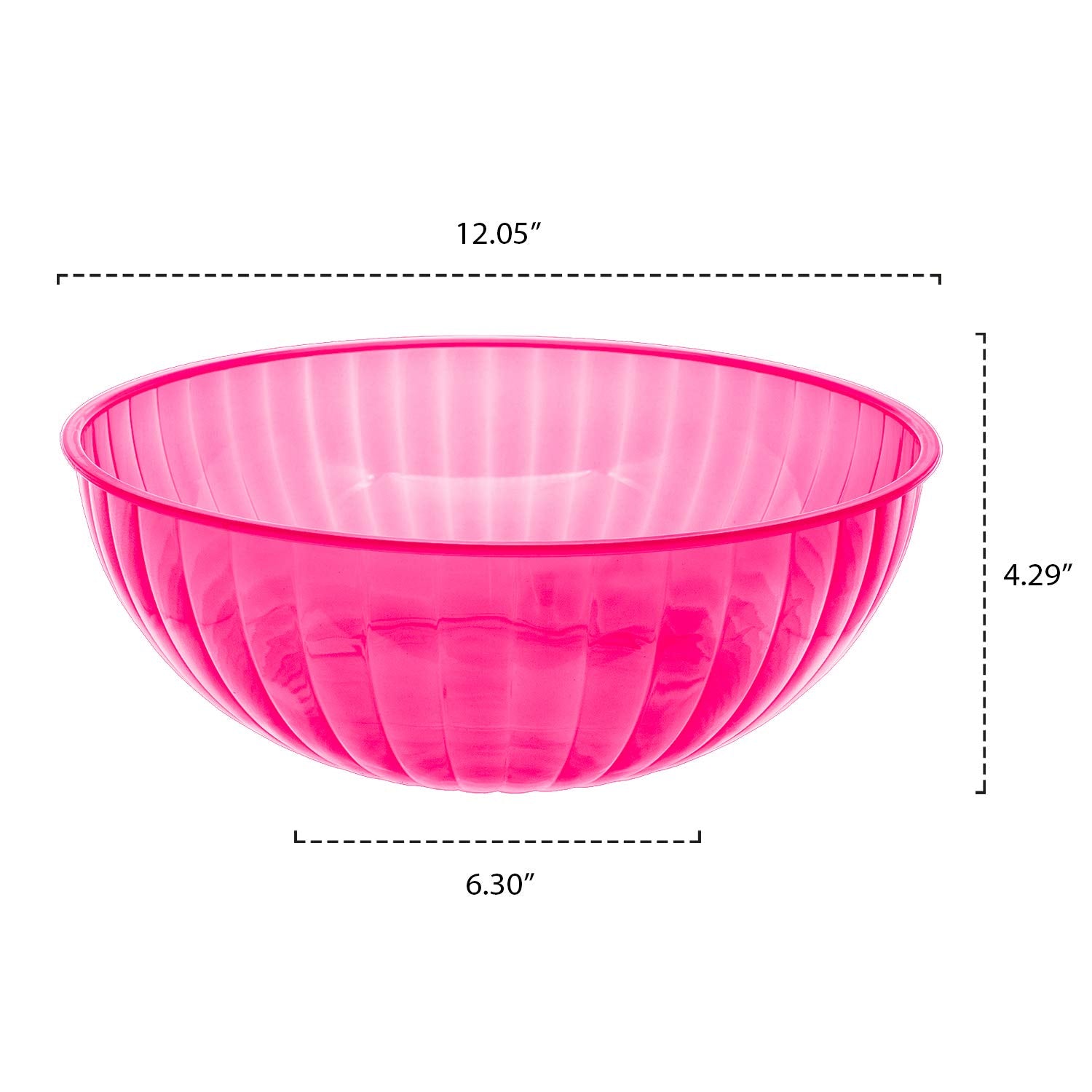 Party Essentials Hard Plastic 192-Ounce Serving Bowl, Neon Pink