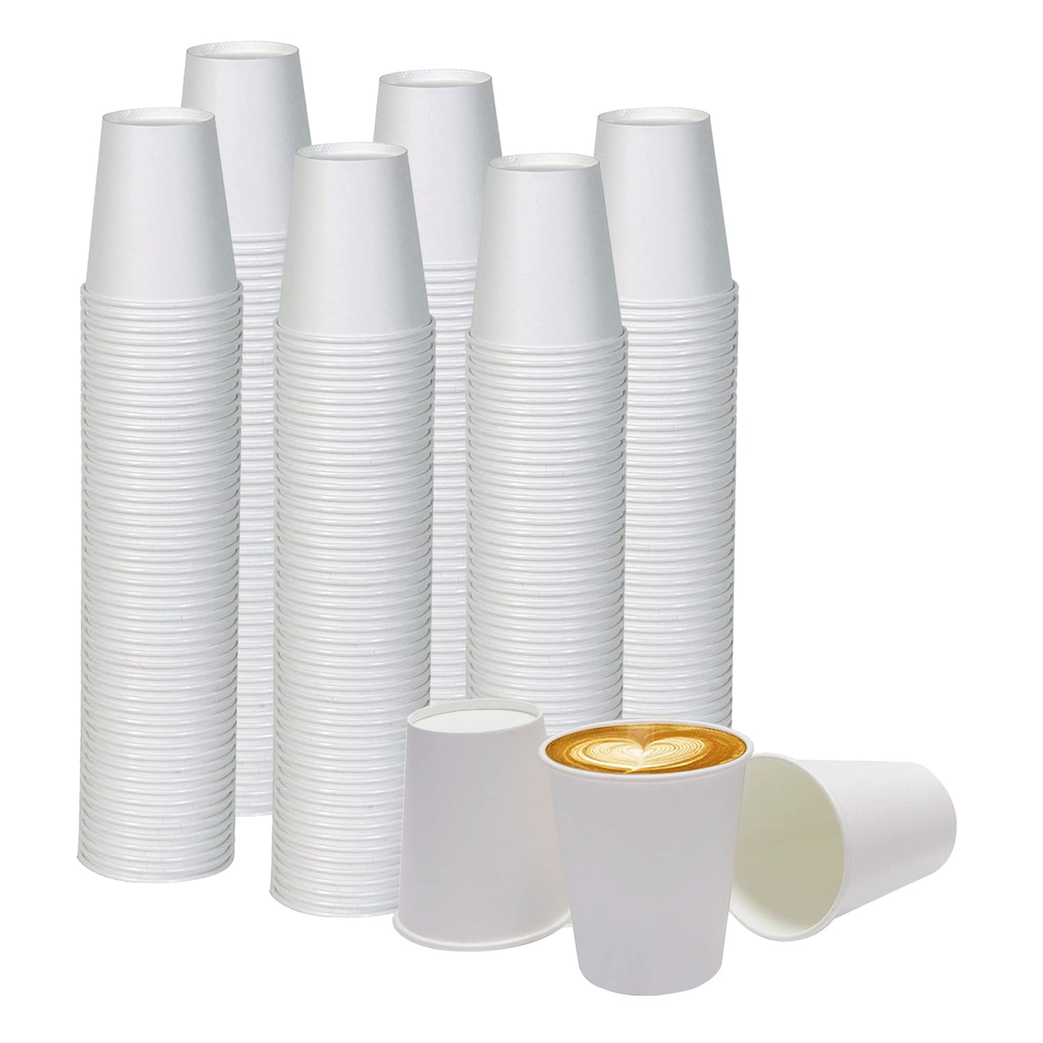 Smygoods 10 Oz. White Paper Hot Cups, Disposable Paper Cups, Espresso Cups, 100 Count