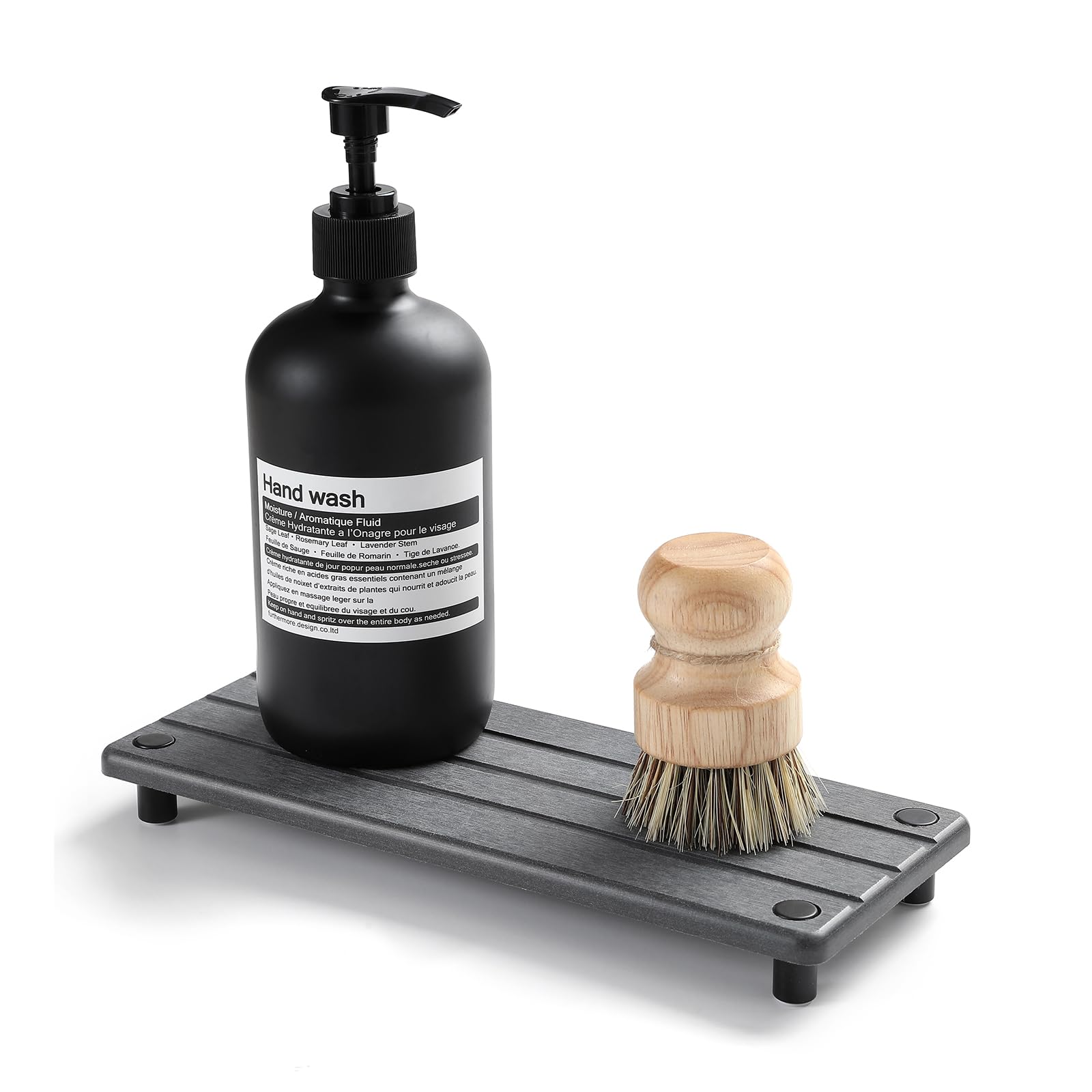 Razborci Instant Dry Sink Caddy Kitchen Sink Organizer, Quick Drying Stone Sink Tray Diatomite Sponge Holder Soap Dish, Bathroom