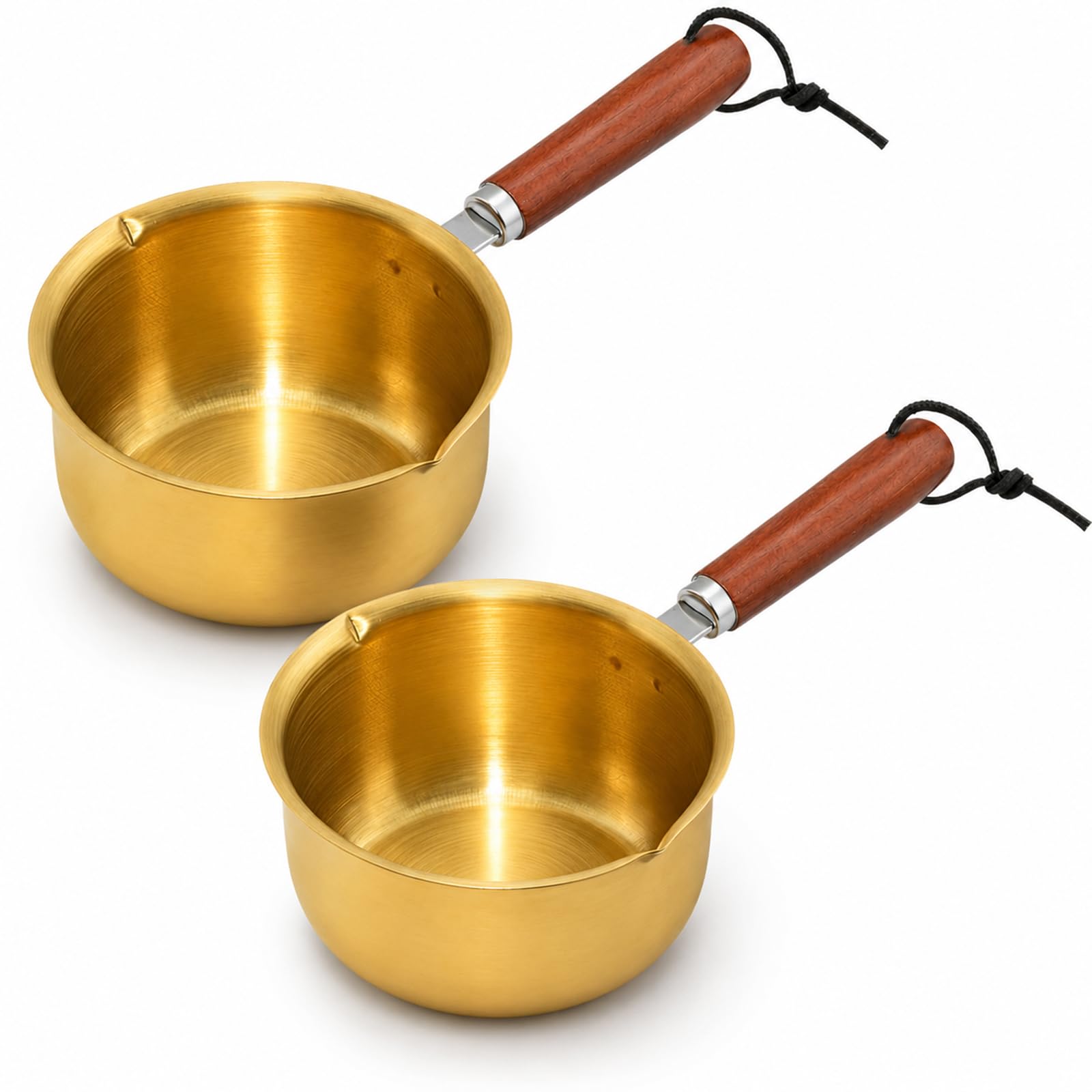 Ecanna Mini Butter Warmer 2Pack, 10 oz 304 Stainless Steel Saucepan