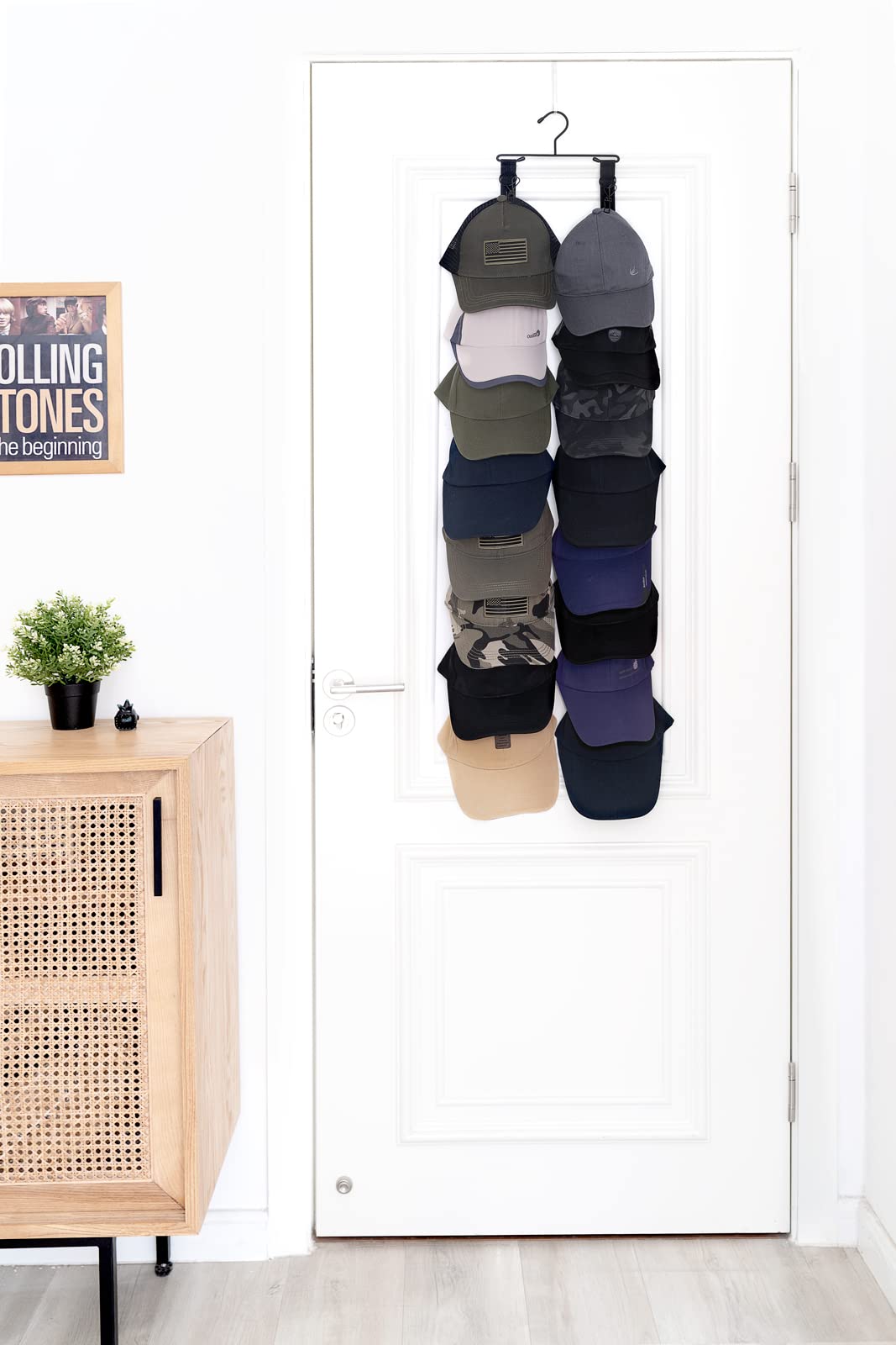 Mkono Closet Storage Rack Baseball Cap Keeper Hanger With 16 Hooks Modern Multifunctional Organizer For Door And Wall Fit Most H