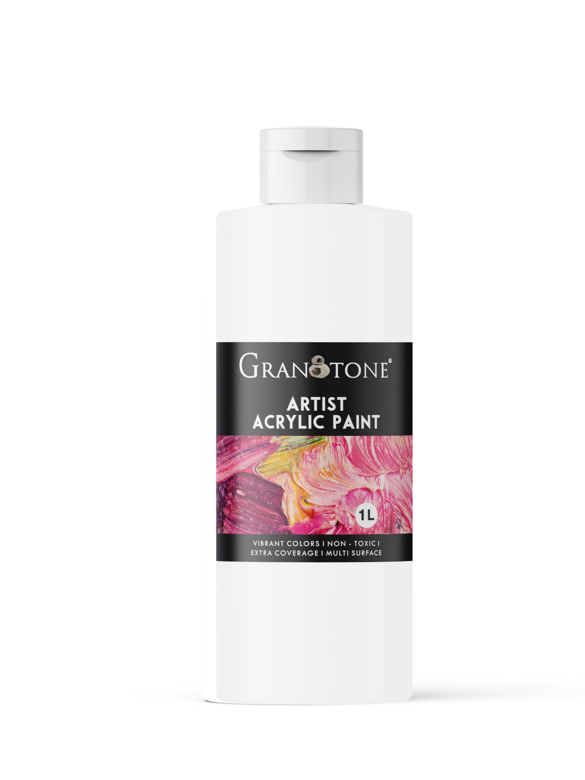 Granotone Acrylic Colour | 1000 Ml (White) | Rich Pigment, Non-Cracking Art & Diy Paint | Suitable For Canvas, Wood, Leather, Ea