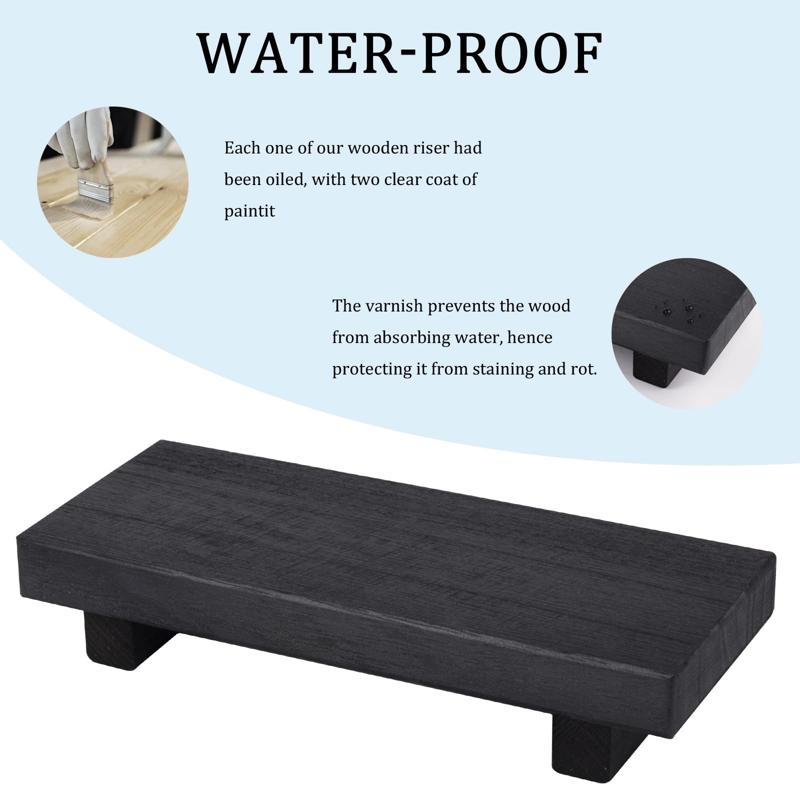 Small Wood Tray Pedestal Stand Farmhouse Bathroom Decor Decorative Wooden Riser Kitchen Soap Dish Holder For Vanity, Counter, Si