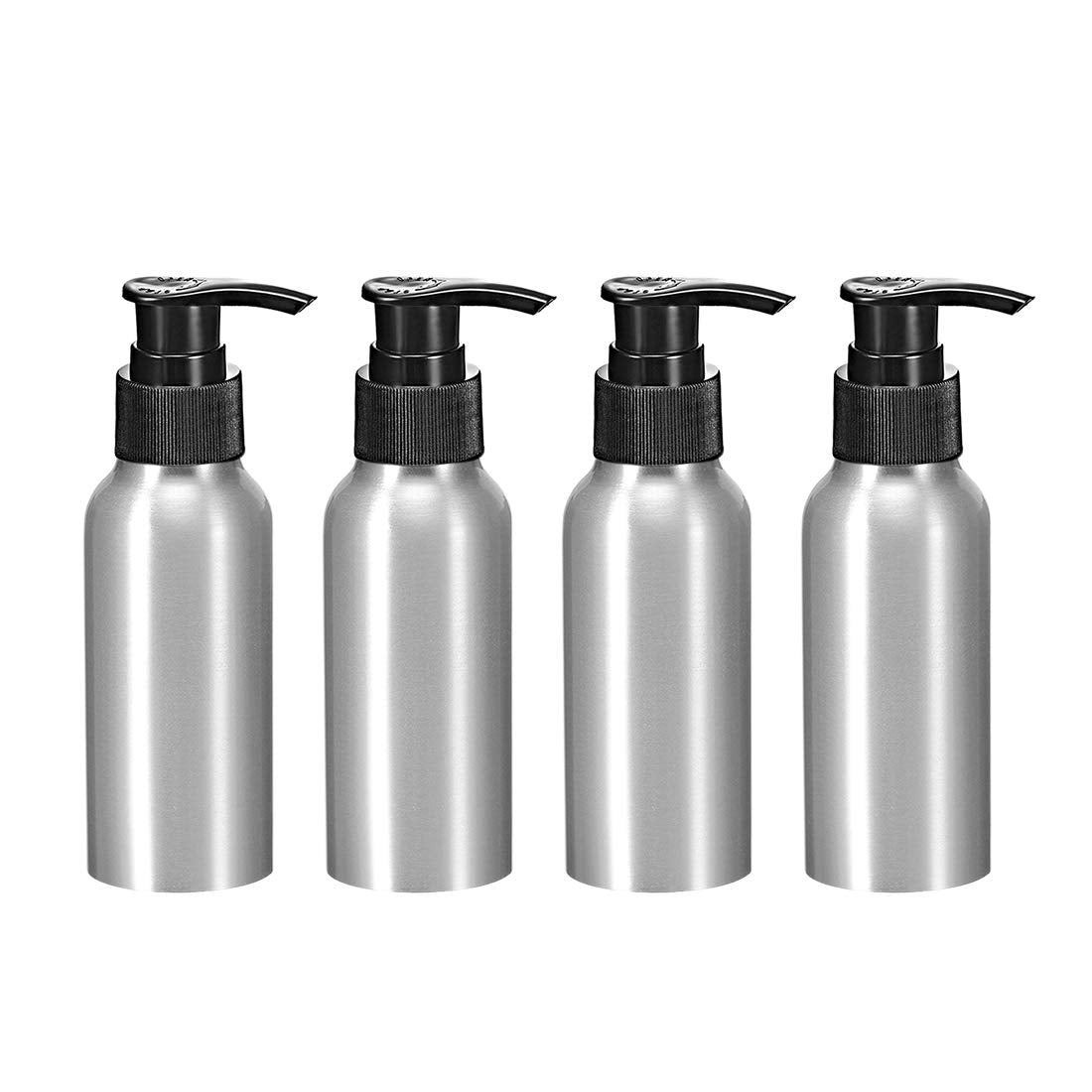 Uxcell 3.4Oz/100Ml Aluminium Pump Bottle With Black Pump Cap,Empty Refillable Container Travel Bottle For Kitchen And Bathroom 4