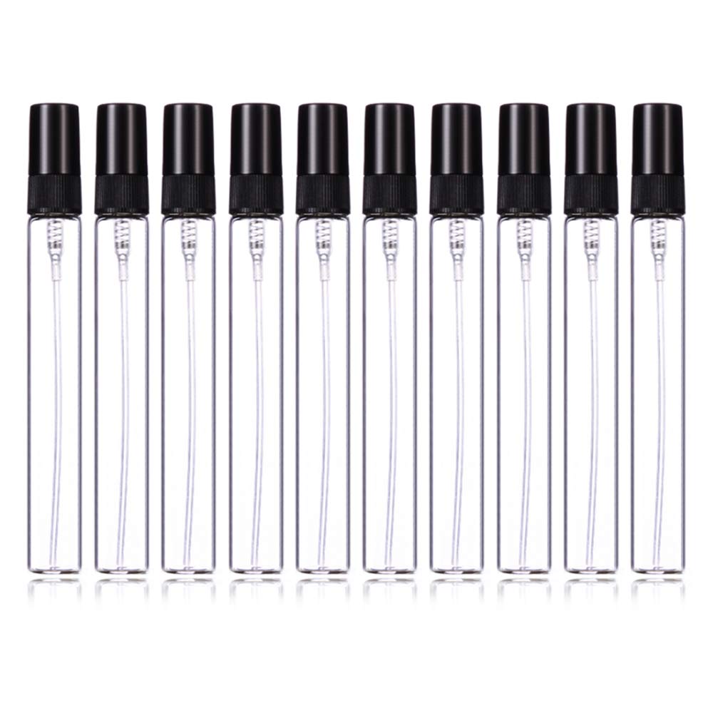 Enslz 10Ml Perfume Mist Spray Bottles Refillable Mini Empty Travel Clear Refillable Atomizer Glass Bottles 10Pcs(10Ml)
