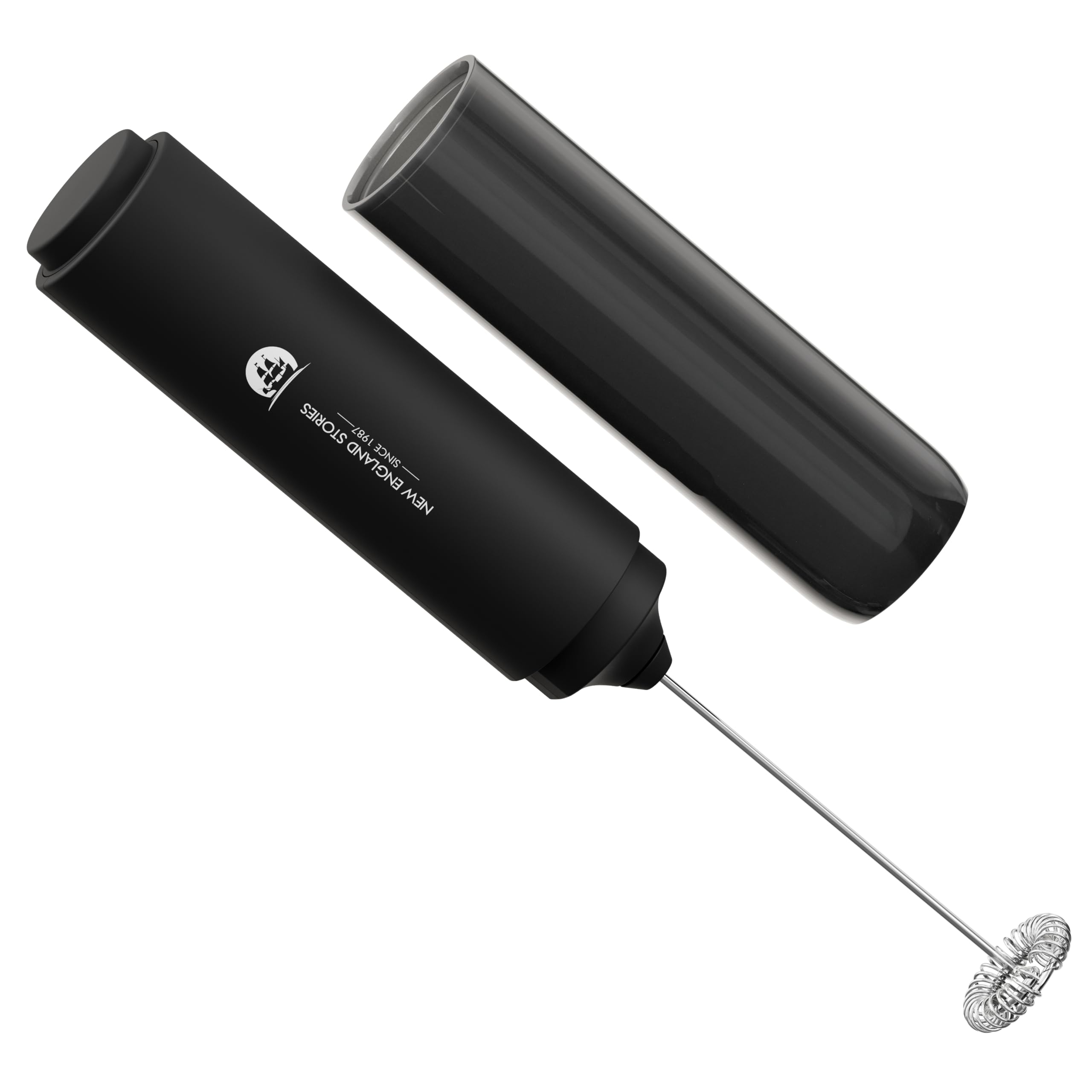 Travel Milk Frother with Cover - Handheld Electric Foam Maker with Stainless Steel Whisks, Portable Drink Mixer for Coffee, Latt