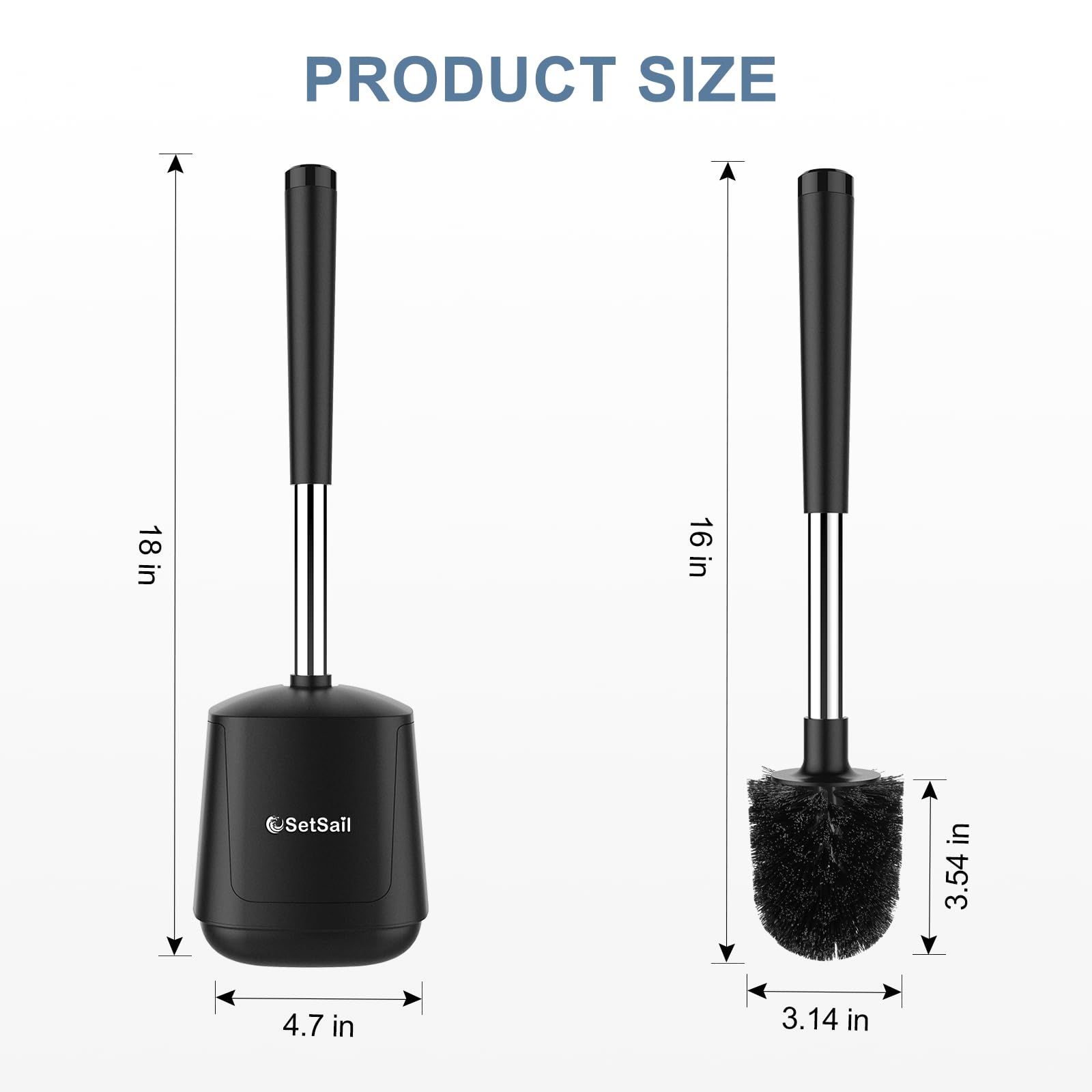 Setsail Toilet Brush And Holder, Automatic Toilet Bowl Brushes For Bathroom Ventilated Toilet Brush For Toilet Scrubber Cleaning