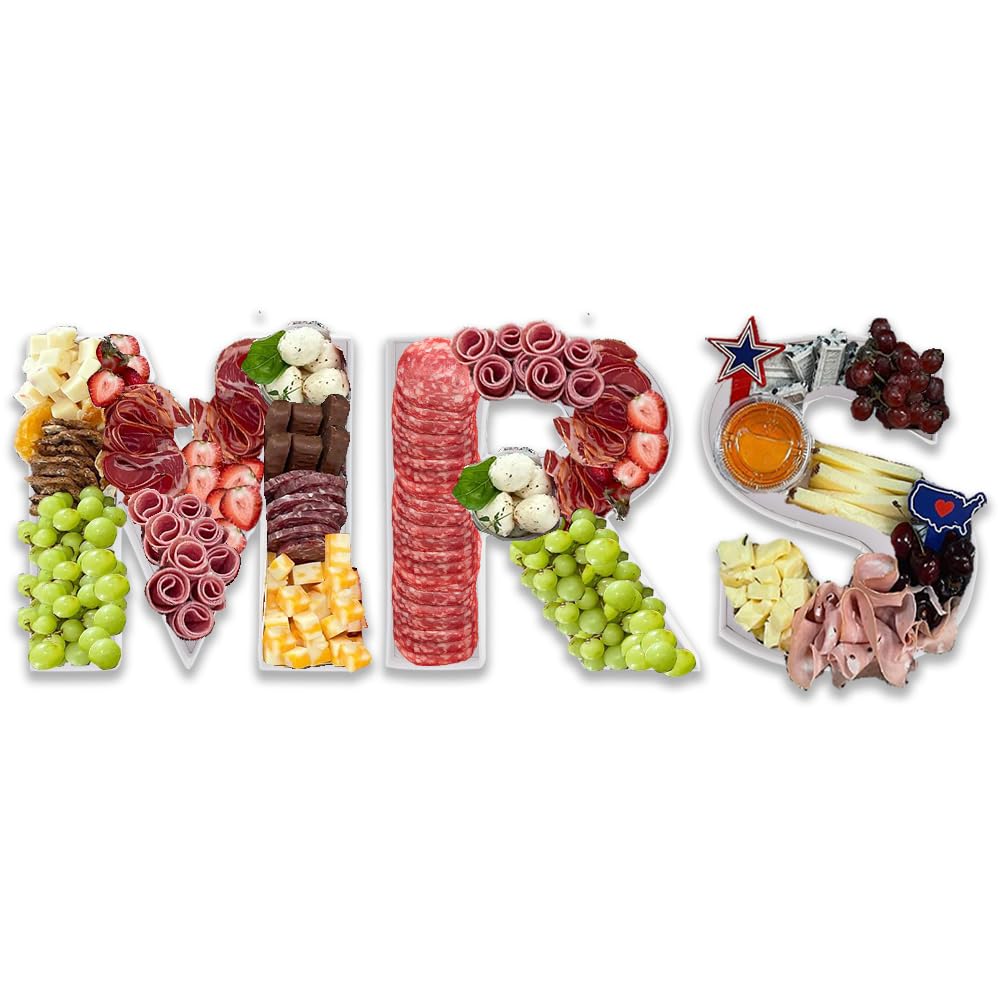 ShengHe MRS Engagement fillable Cardboard Letters Wedding Party Charcuterie Board Food Sweet Decorative Box, White, 9MRSSH