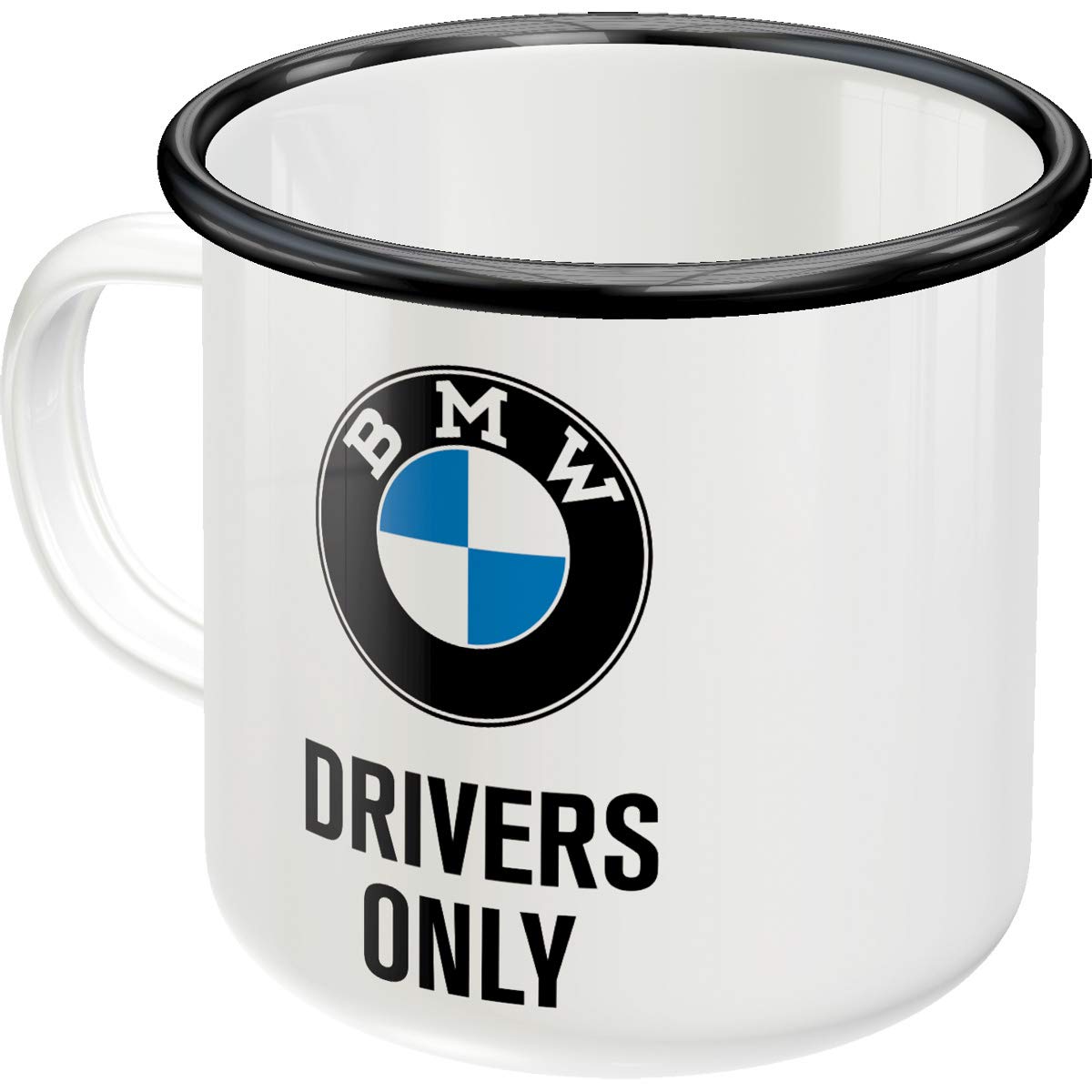 Nostalgic-Art Retro Enamel Cup, 12.2 Oz, Official License Product (Olp), Bmw - Drivers Only - Gift Idea For Car Accessories Fans