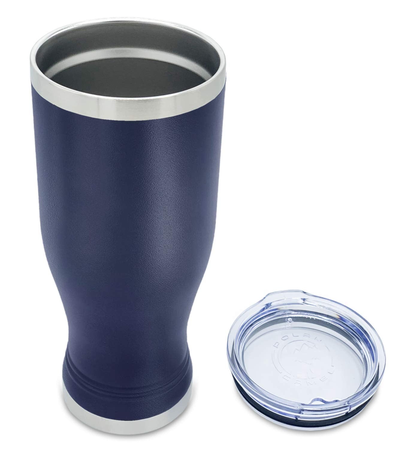 Navy Blue Matte Finish 20 Oz Pilsner With Lid Stainless Steel Vacuum Insulated Double Wall Travel Mug