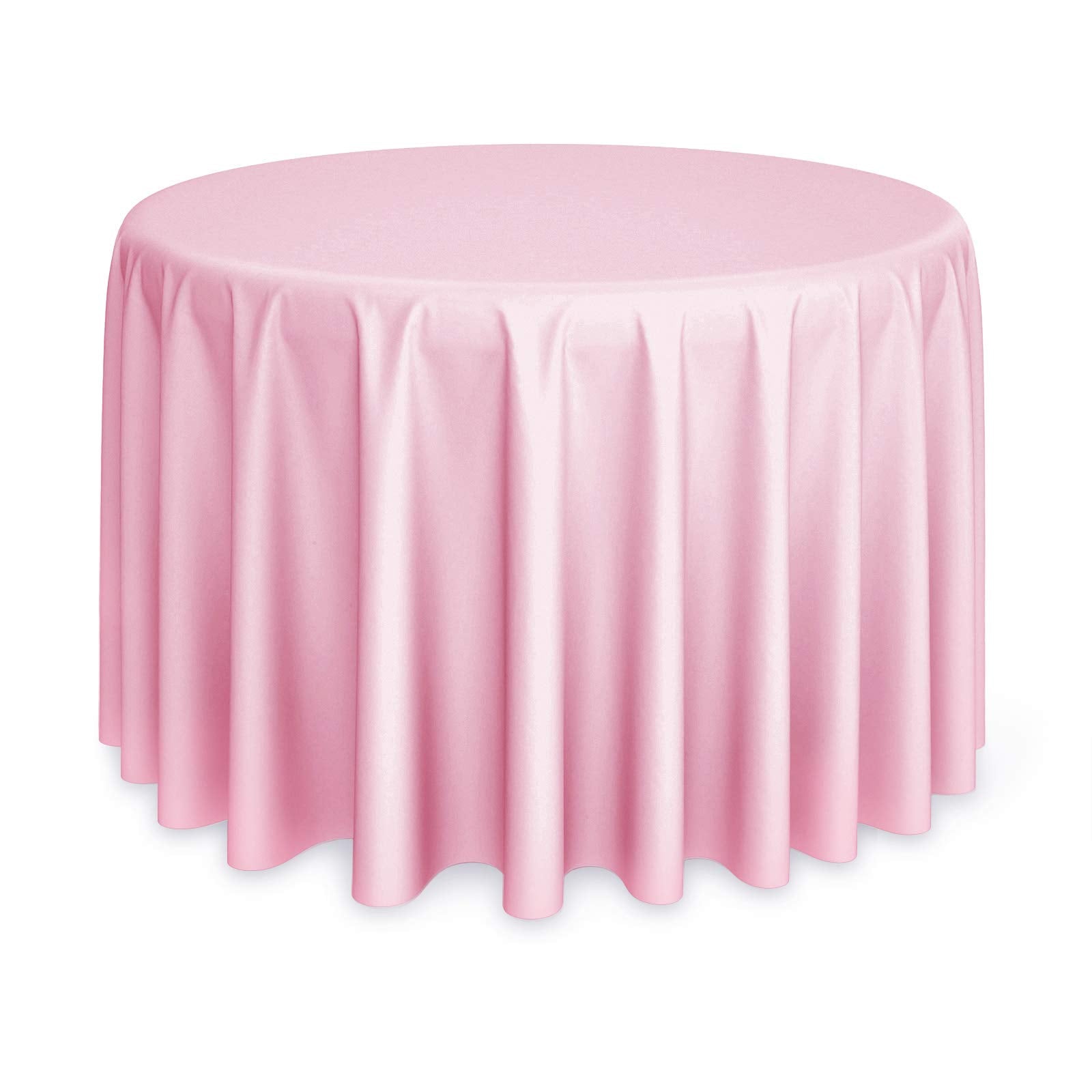 Lann'S Linens - 132 Round Premium Tablecloth For Wedding/Banquet/Restaurant - Polyester Fabric Table Cloth - Pink