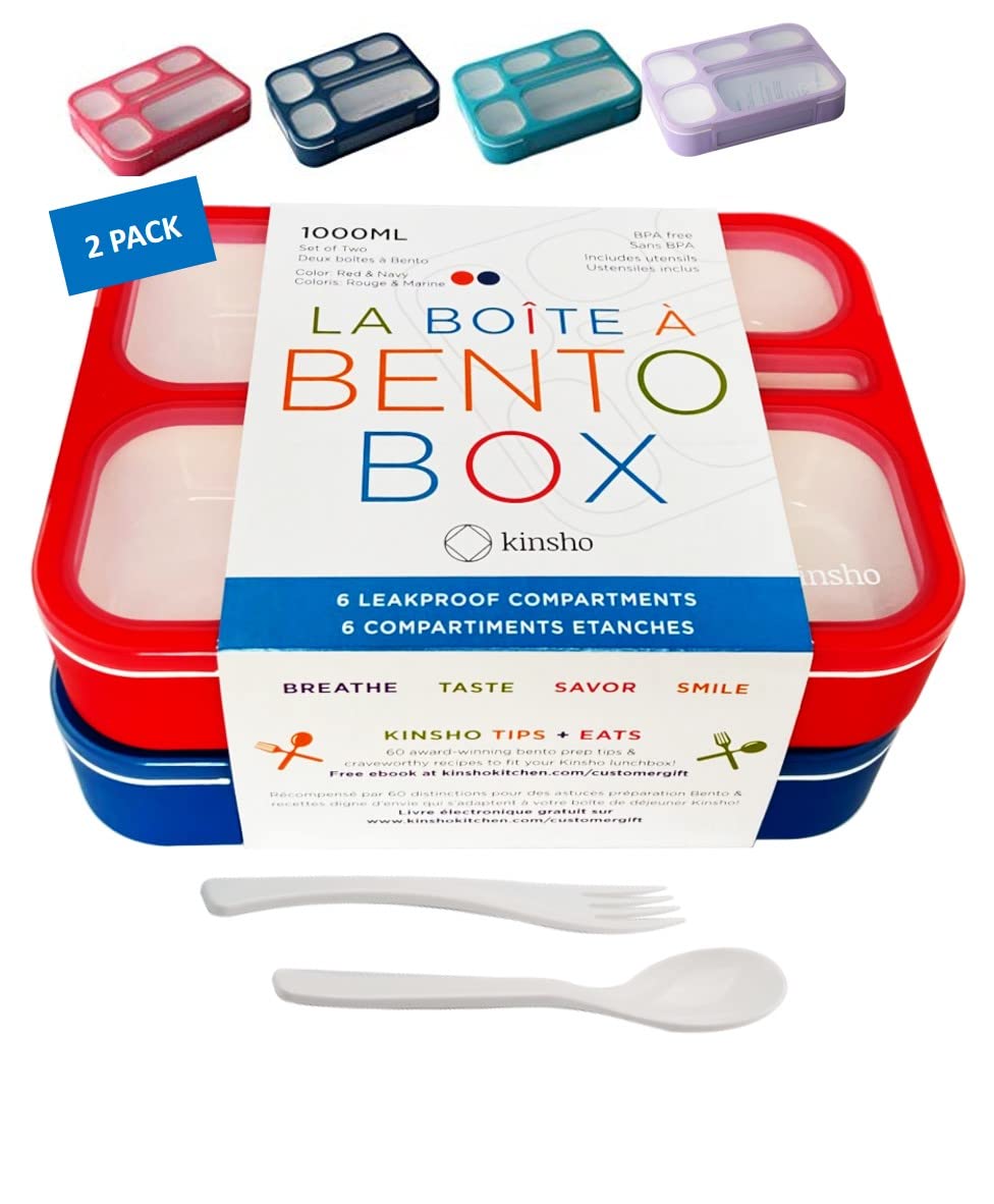 Bento Lunch Box For Kids: Leakproof Lunch Boxes, Snack Containers For Boys, Girls With 6 Compartments - School, Daycare, Meal Pl
