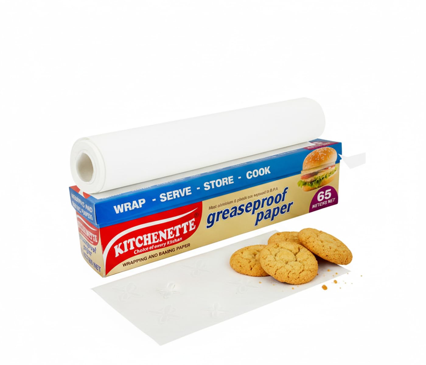 Kitchenette Butter Paper Roll 65 Mtr - Food Wrapping Paper For Home And Kitchen, Uniwrap Chapati Wrap, Roti Paperwrap, Tiffin An