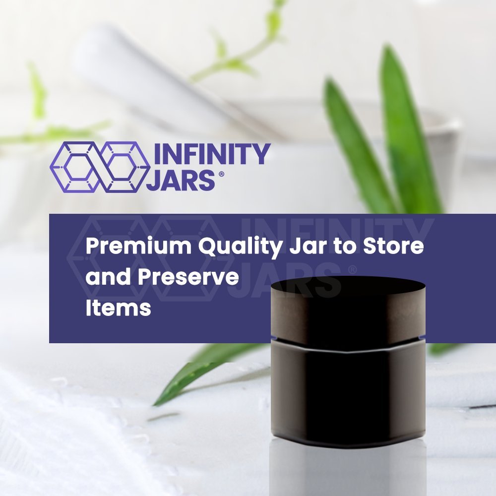 Infinity Jars 50 Ml (1.7 Fl Oz) Travel Size Black Ultraviolet Glass Screwtop Jar 3-Pack
