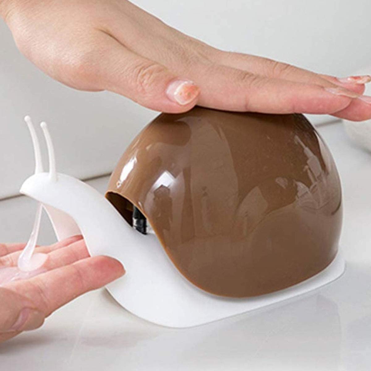 Cute Snail Soap Dispenser For Kitchen Bathroom Etc. (120Ml) (Brown)